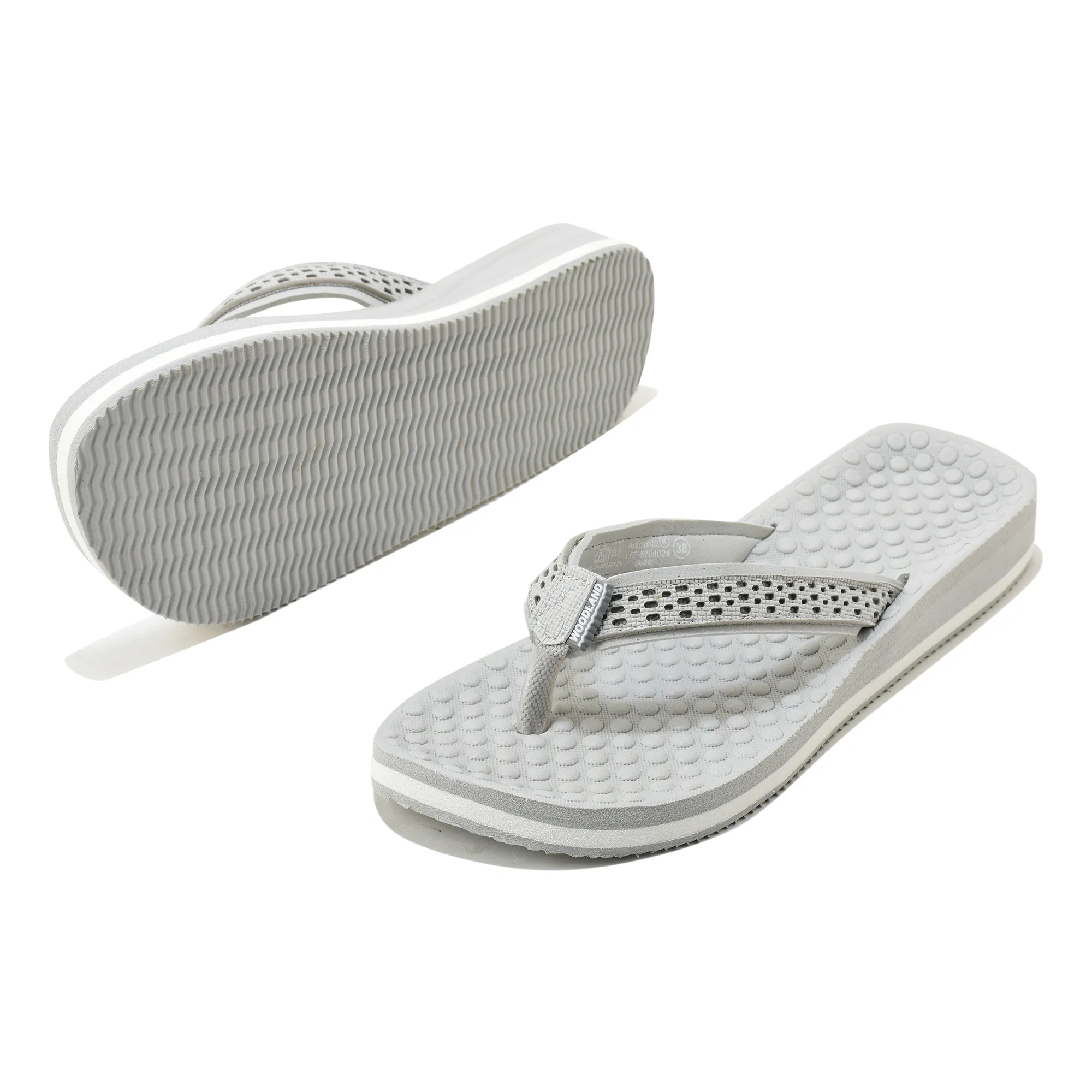 Woodland Women'S LGrey Casual Comfort Flip-Flop Slippers - Thumbnail 6