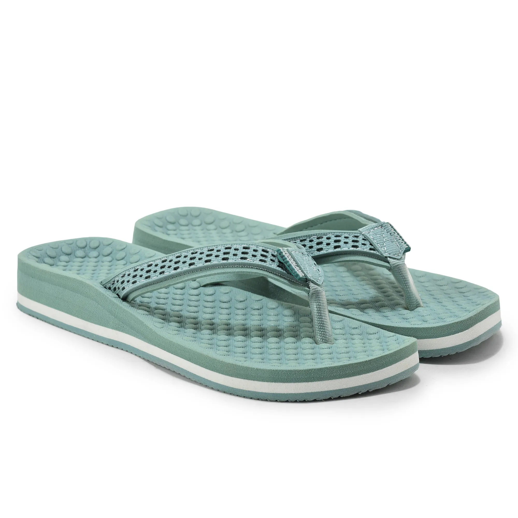 Woodland Women'S Mint Casual Comfort Flip-Flop Slippers - Thumbnail 8