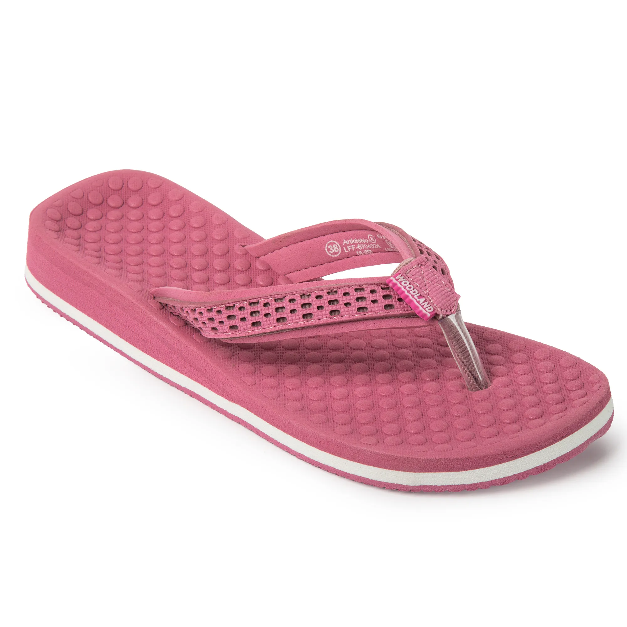Woodland Women’S Pink Casual Comfort Flip-Flop Slippers - Thumbnail 3