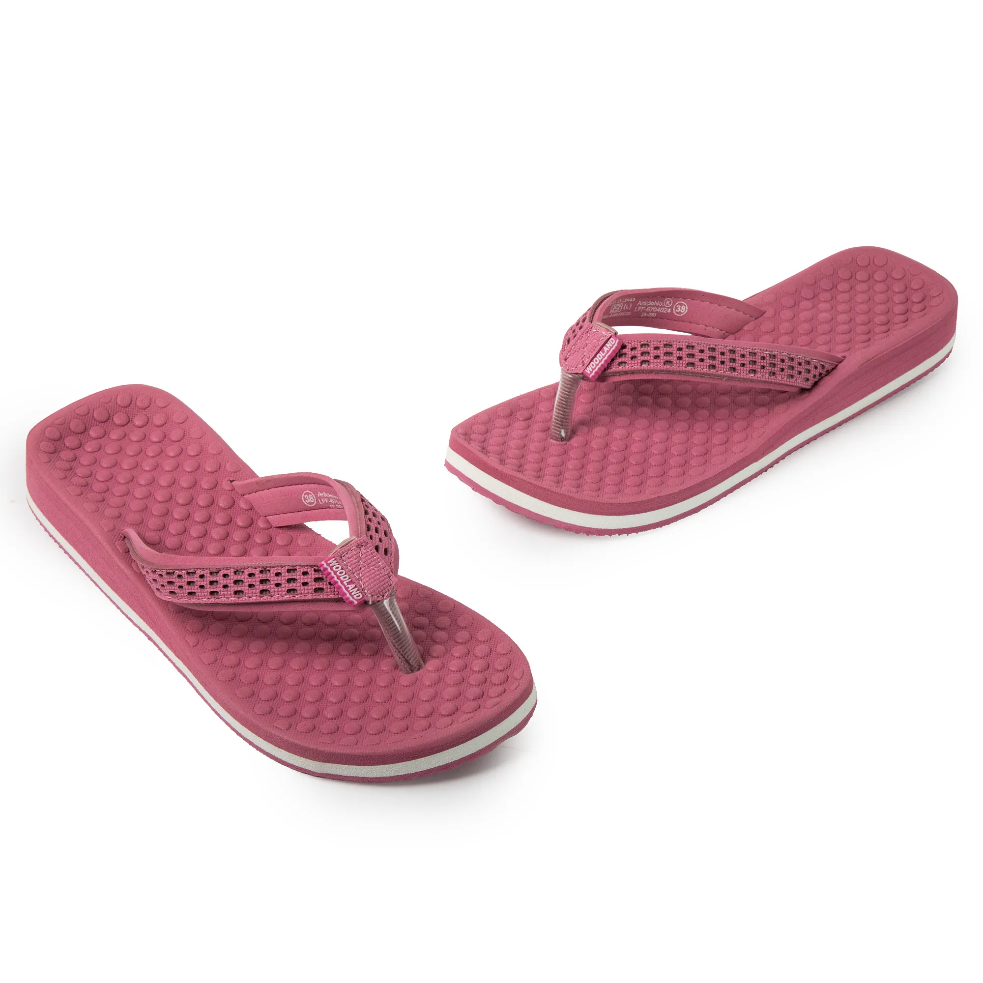 Woodland Women’S Pink Casual Comfort Flip-Flop Slippers - Thumbnail 4