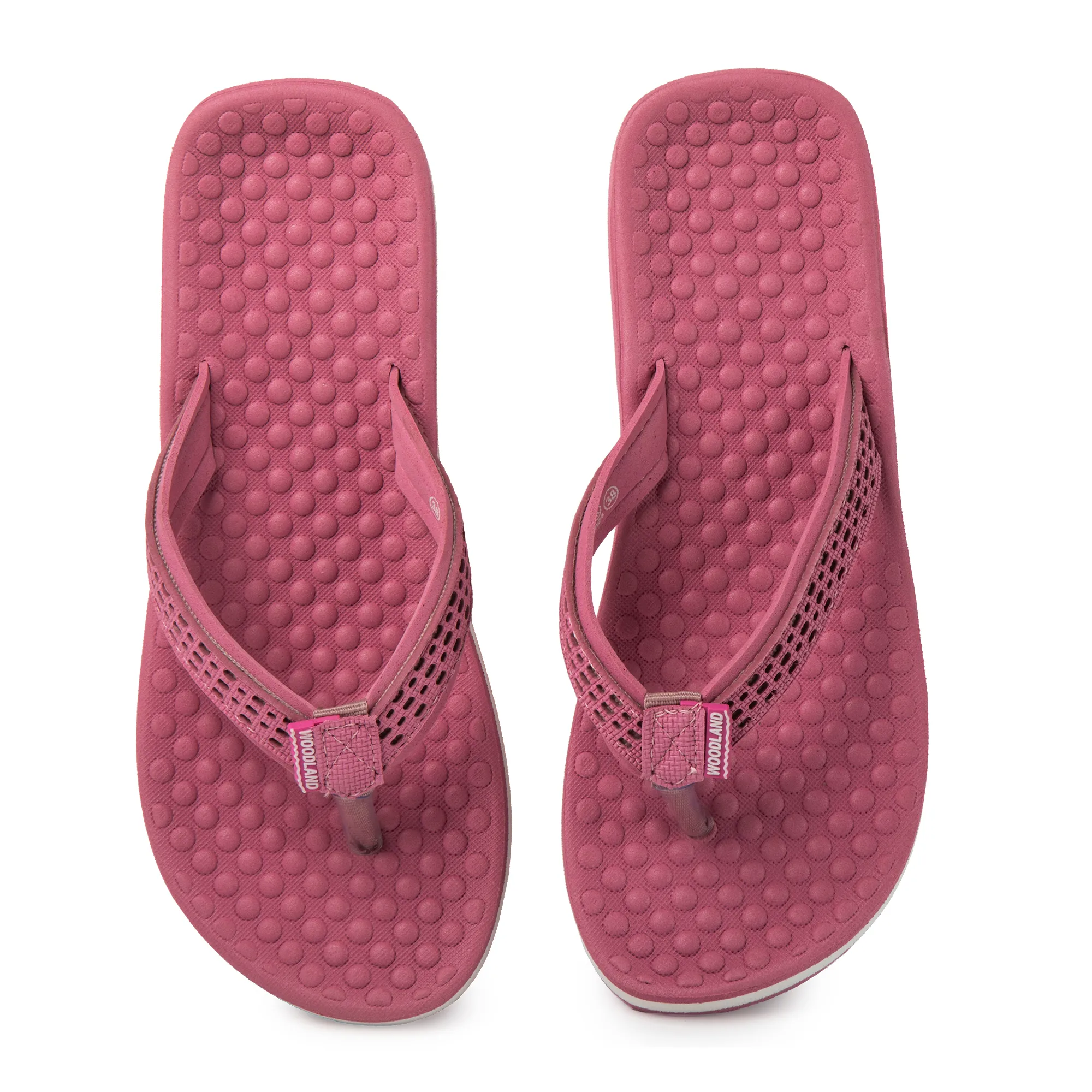 Woodland Women’S Pink Casual Comfort Flip-Flop Slippers - Thumbnail 5