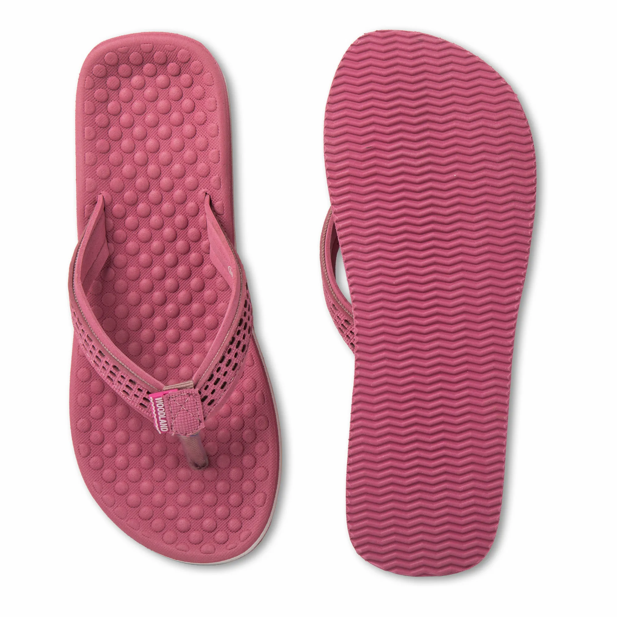 Woodland Women’S Pink Casual Comfort Flip-Flop Slippers - Thumbnail 9