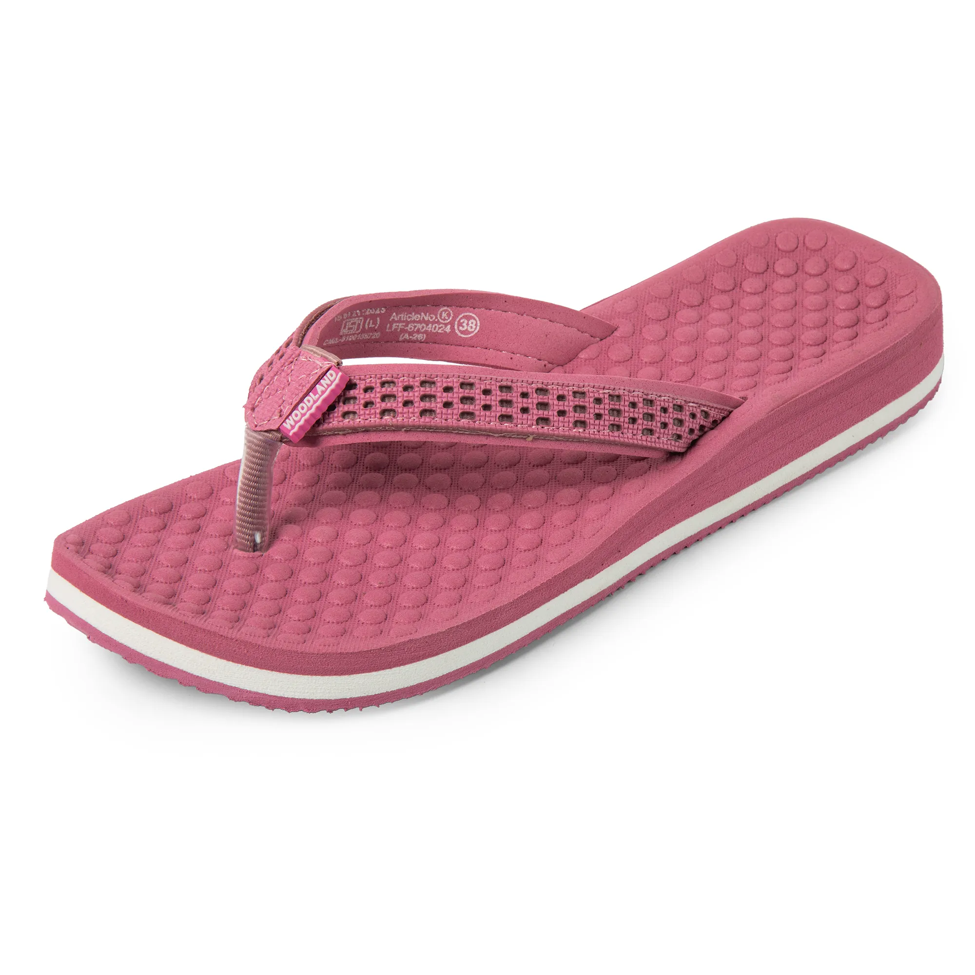 Woodland Women’S Pink Casual Comfort Flip-Flop Slippers - Thumbnail 11