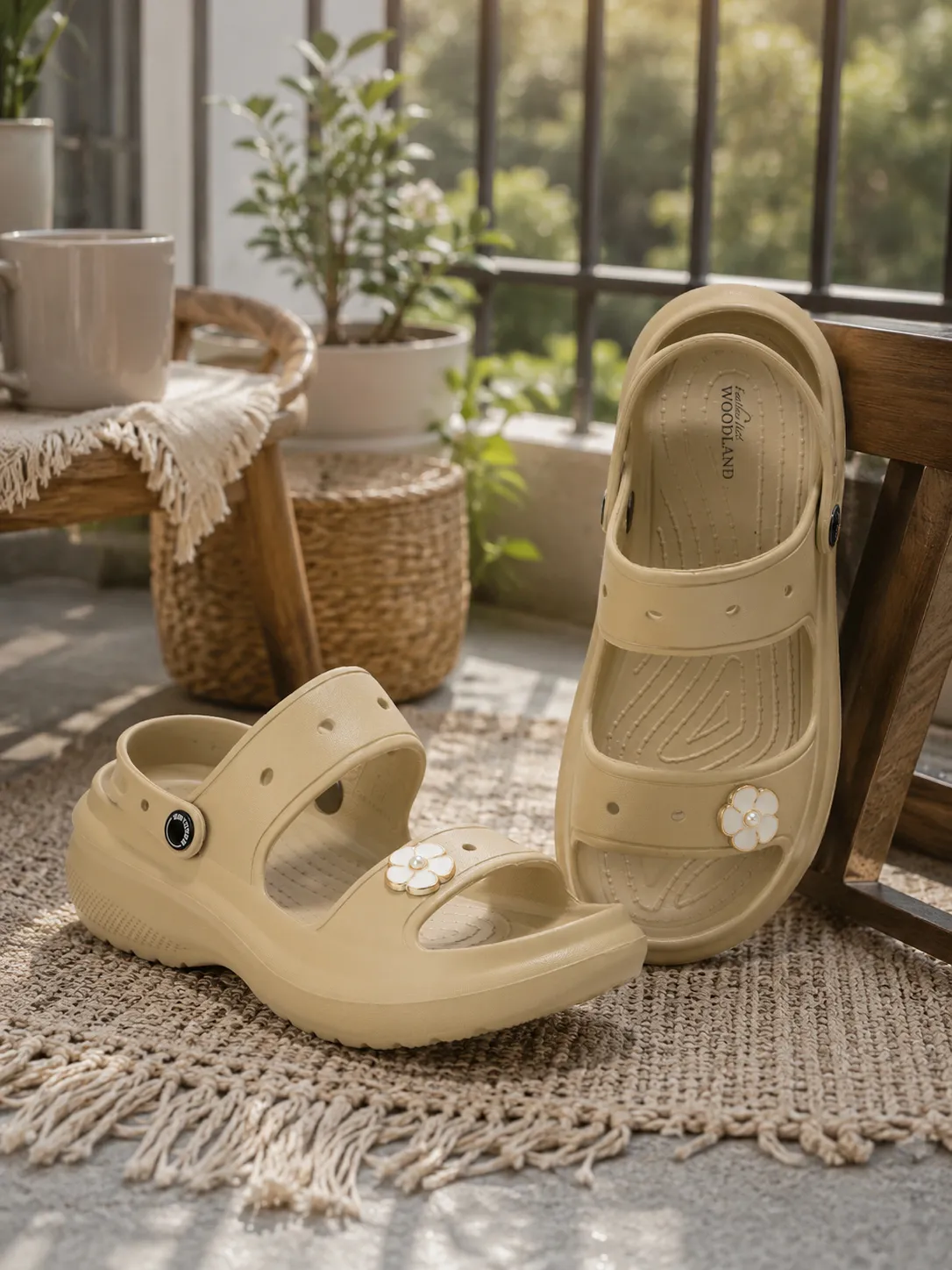 woodland-women-beige-eva-floral-comfort-slides