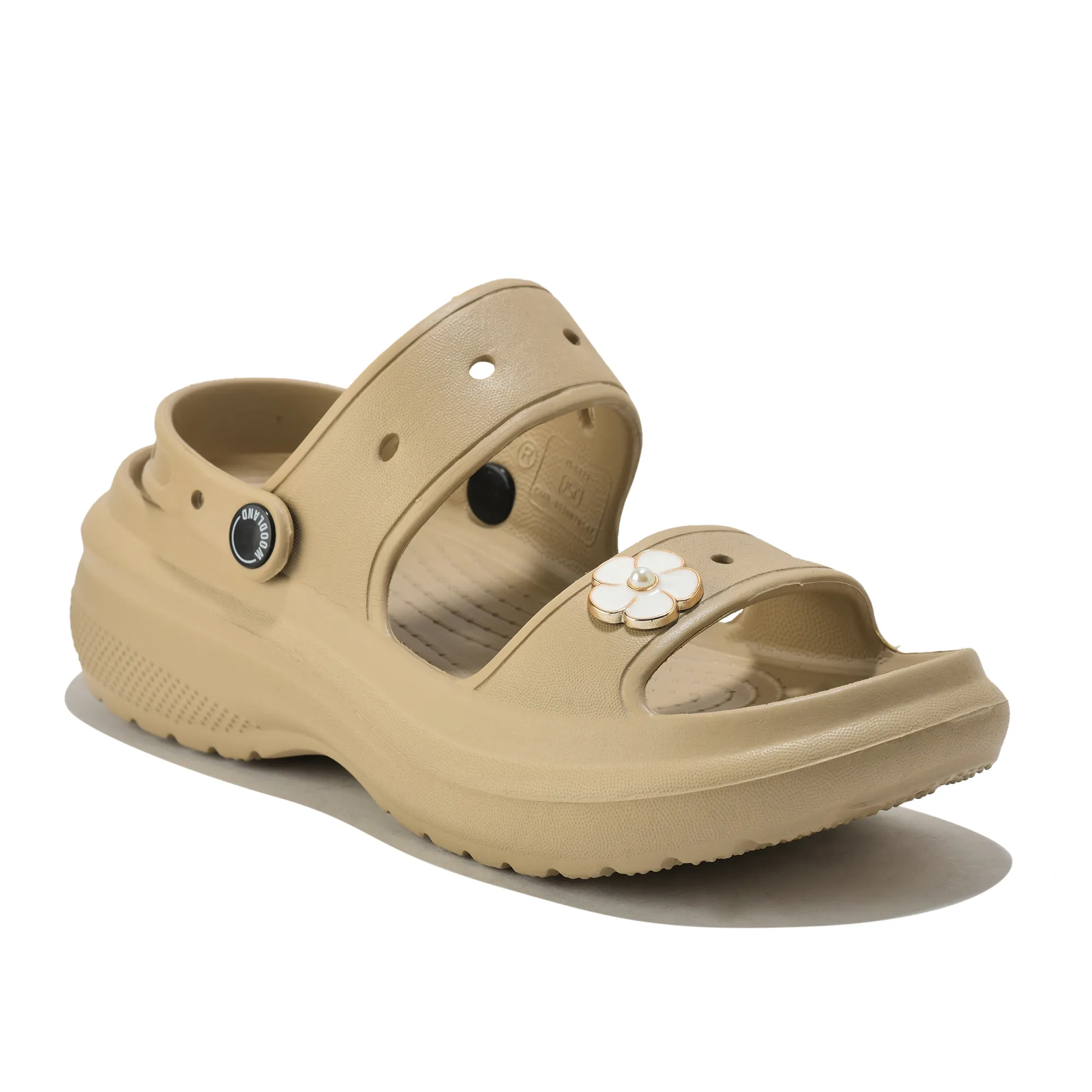 Woodland Women Beige EVA Floral Comfort Slides - Thumbnail 3