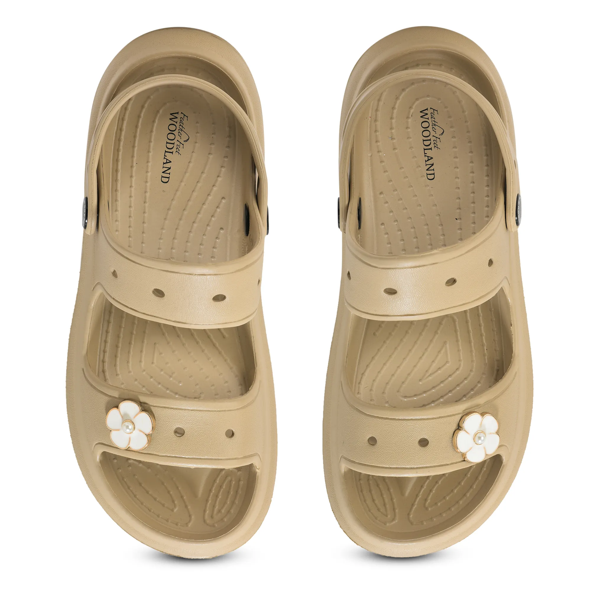 Woodland Women Beige EVA Floral Comfort Slides - Thumbnail 5
