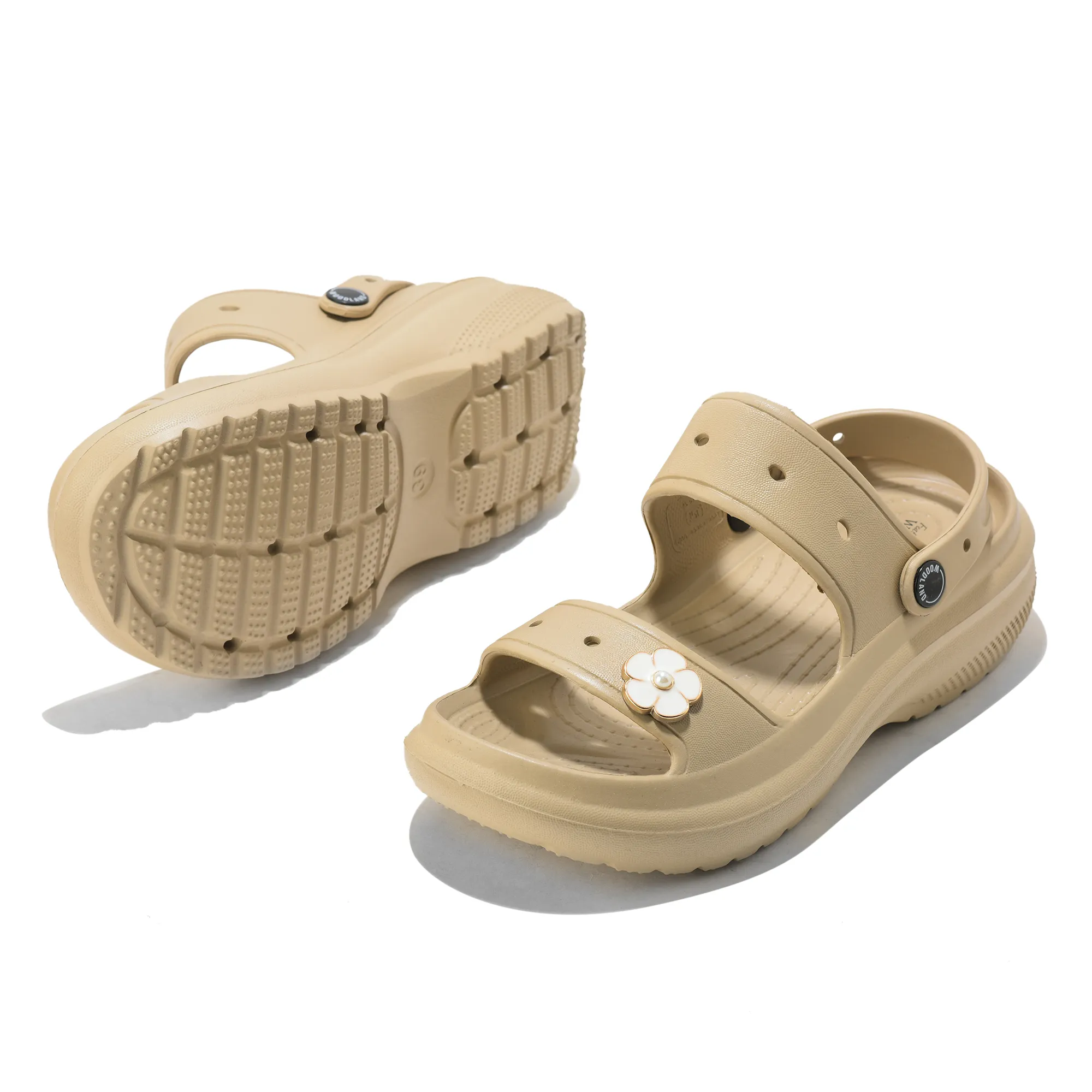 Woodland Women Beige EVA Floral Comfort Slides - Thumbnail 6