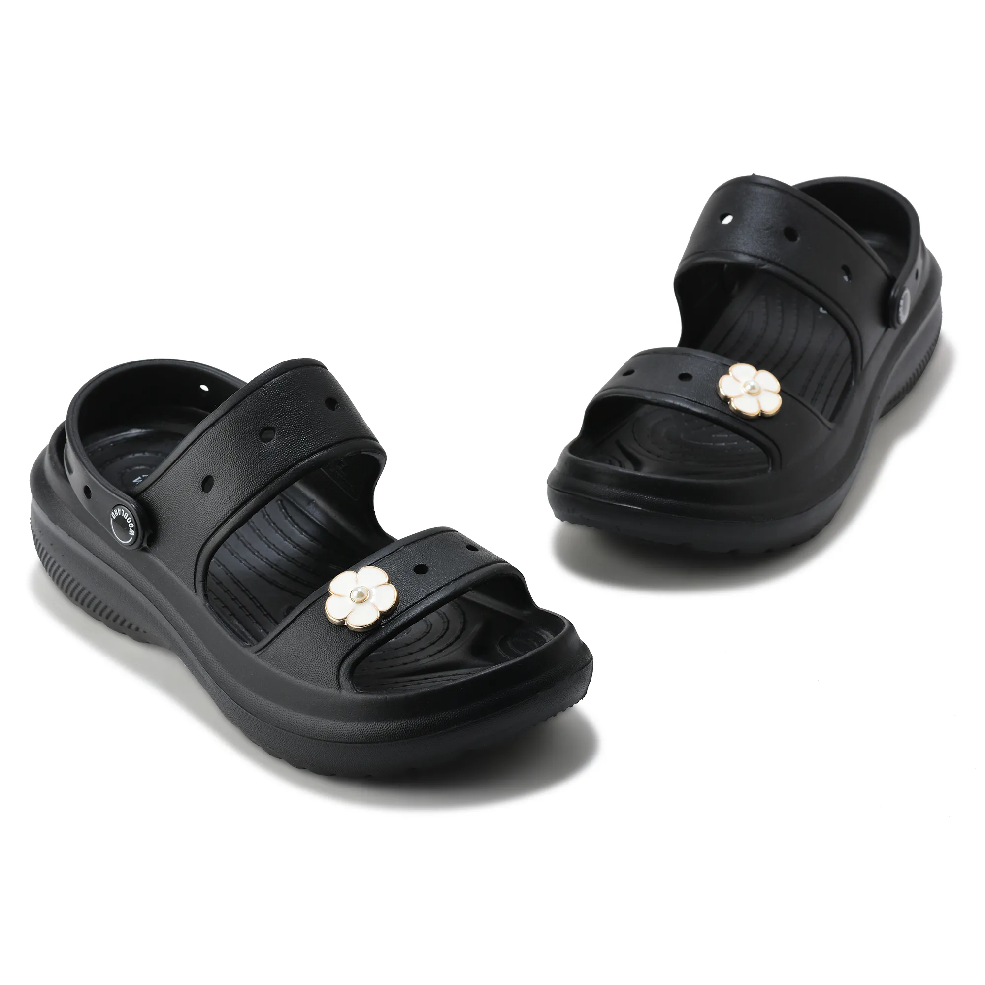Woodland Women Black EVA Floral Comfort Slides - Thumbnail 5