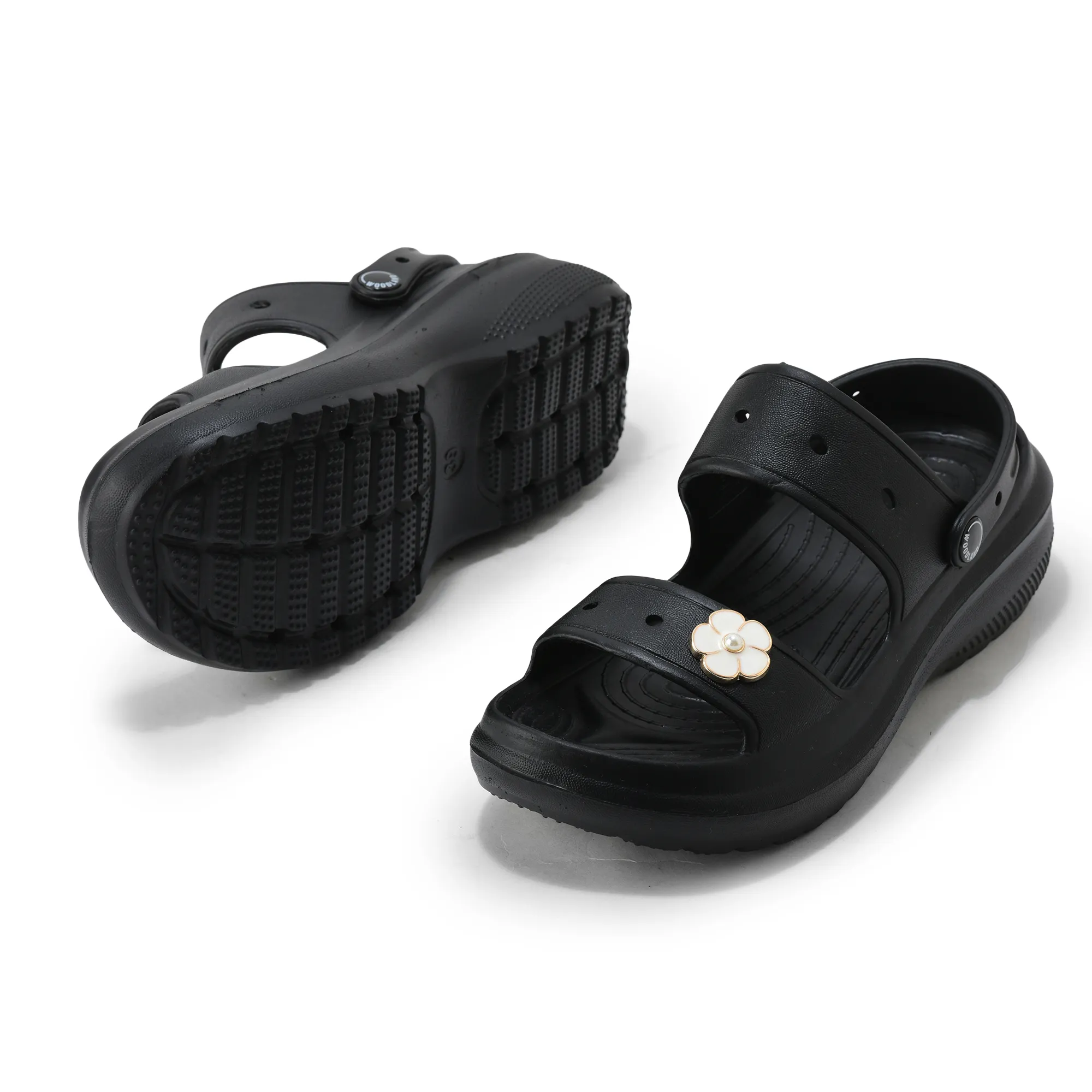 Woodland Women Black EVA Floral Comfort Slides - Thumbnail 7