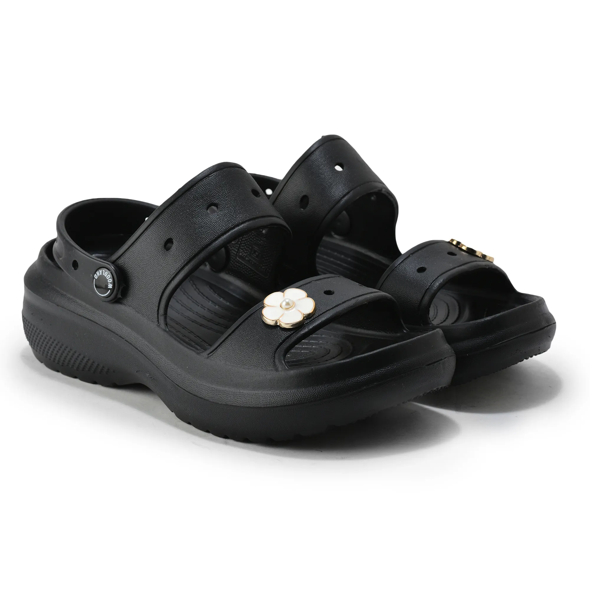Woodland Women Black EVA Floral Comfort Slides - Thumbnail 9