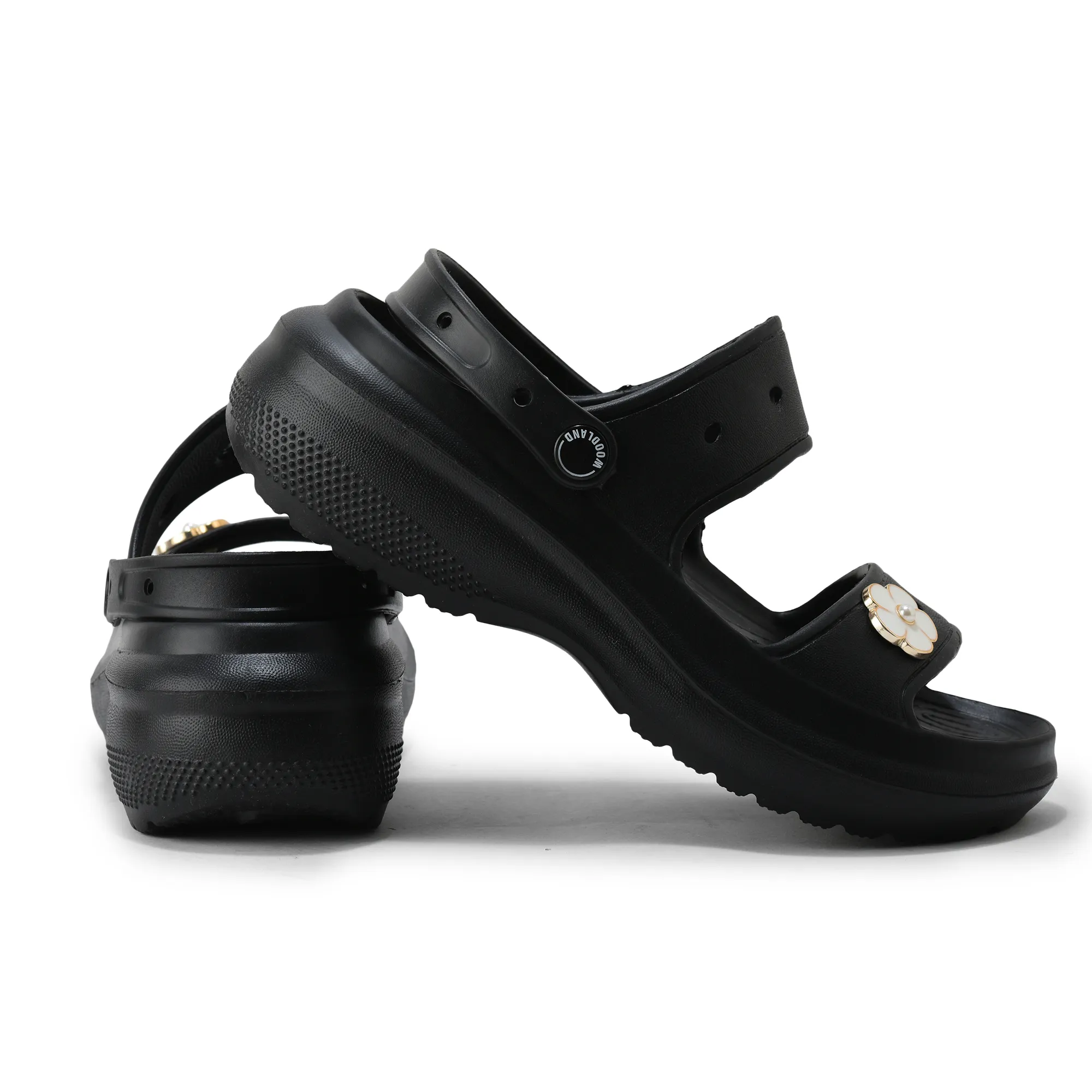 Woodland Women Black EVA Floral Comfort Slides - Thumbnail 11