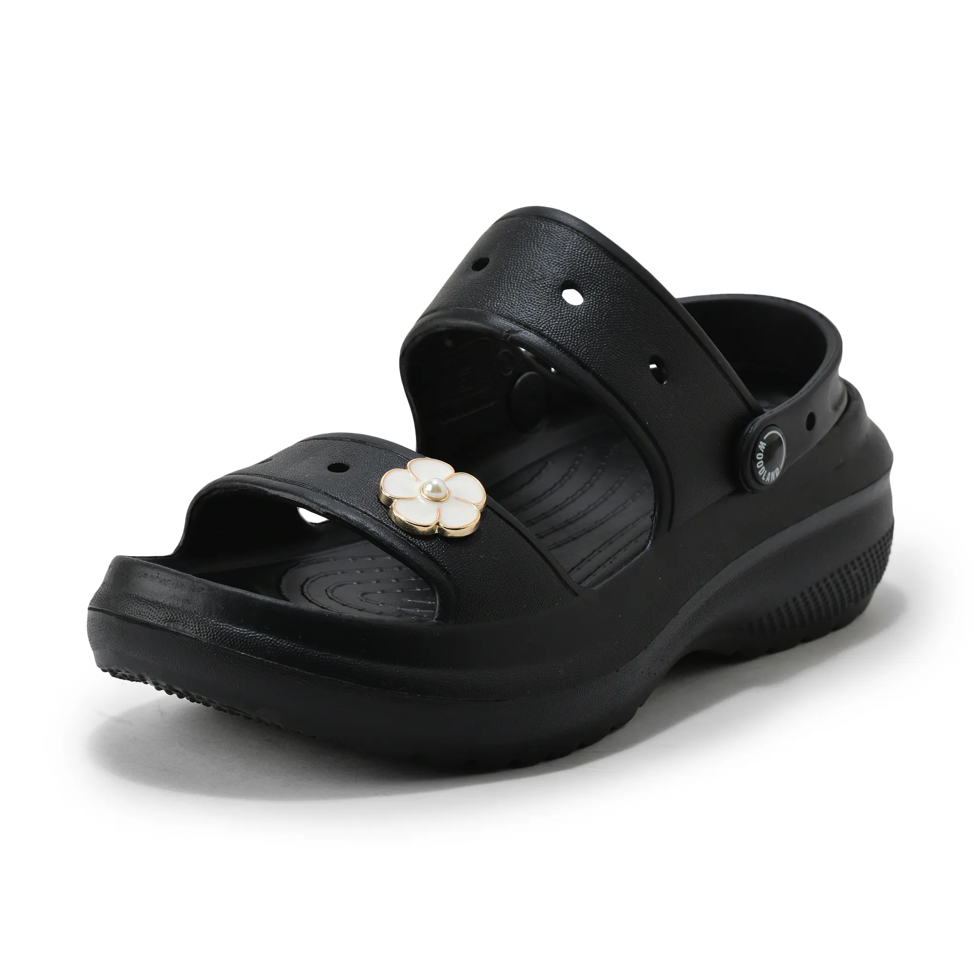 Woodland Women Black EVA Floral Comfort Slides - Thumbnail 12