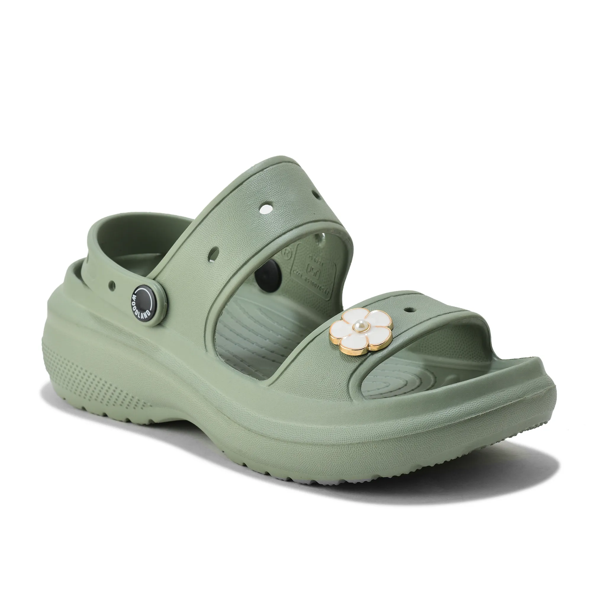 Woodland Women Sage Green EVA Floral Comfort Slides - Thumbnail 4