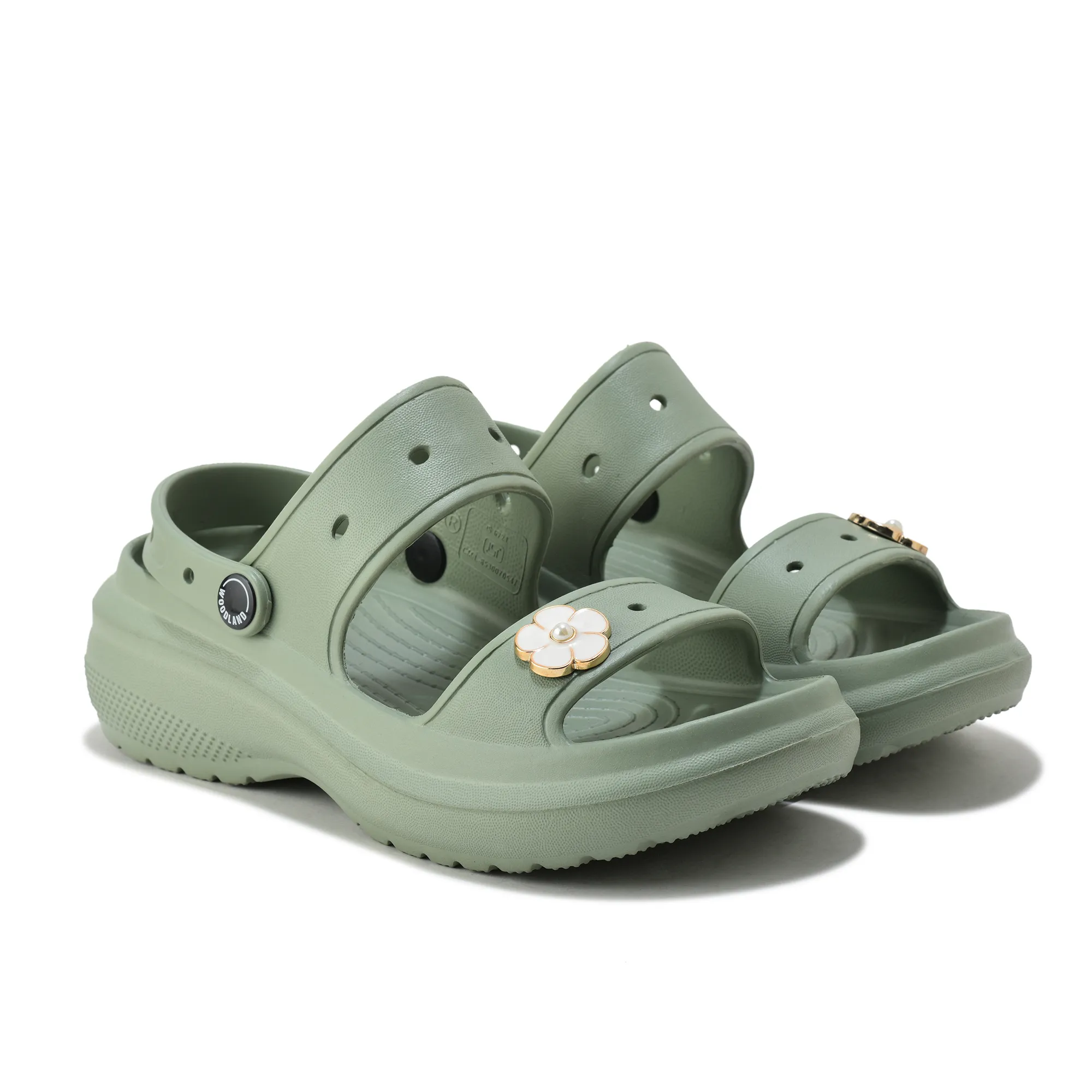 Woodland Women Sage Green EVA Floral Comfort Slides - Thumbnail 9