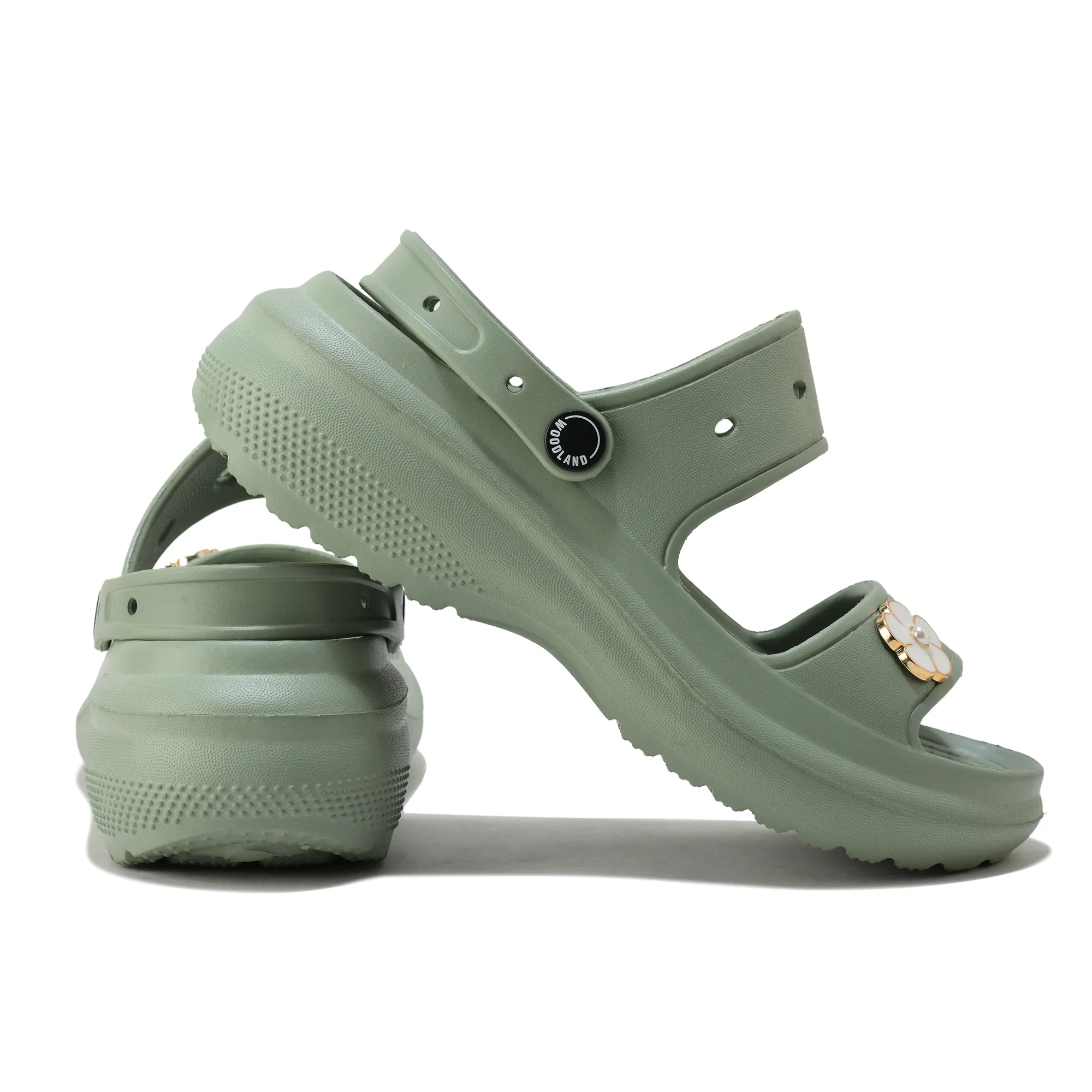 Woodland Women Sage Green EVA Floral Comfort Slides - Thumbnail 11