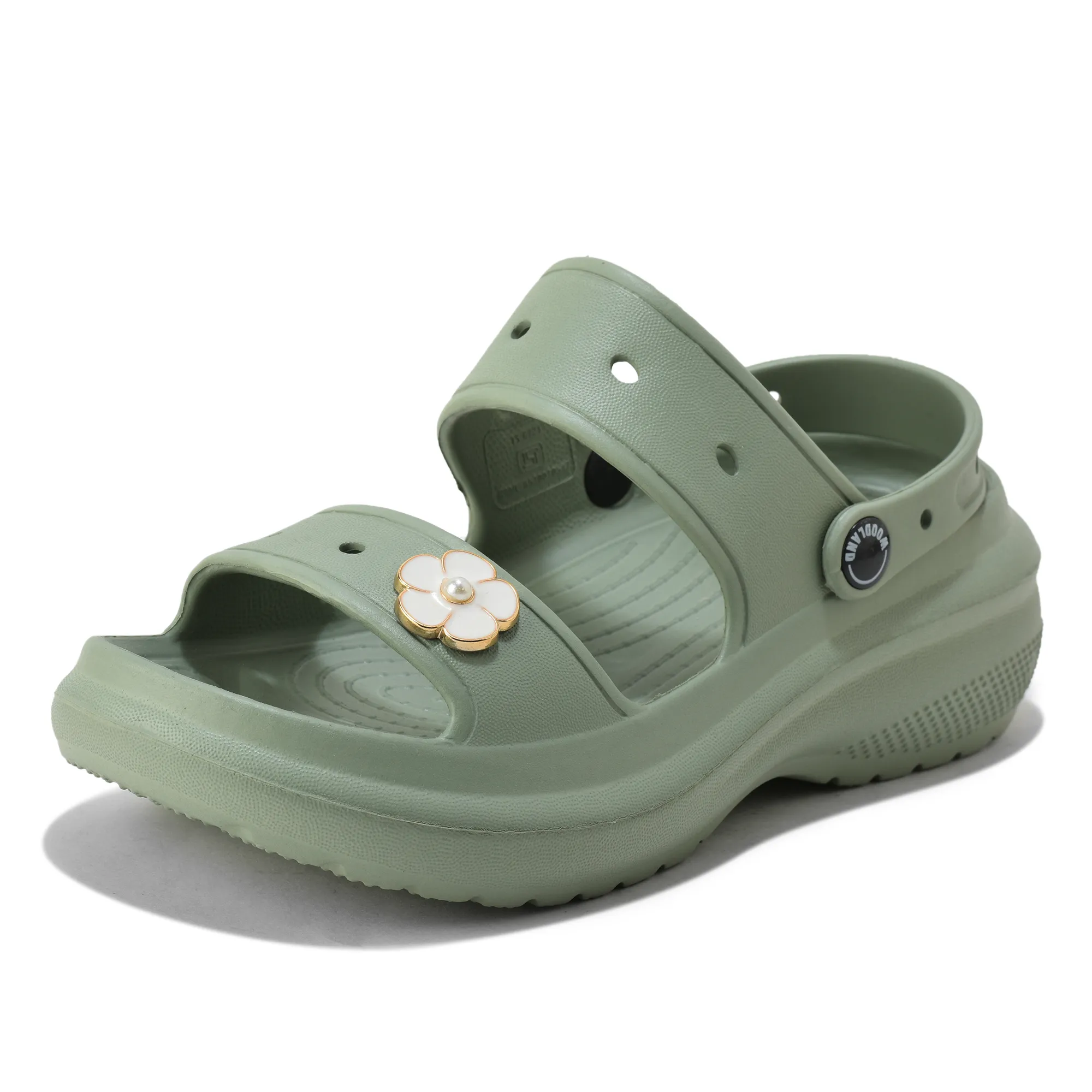Woodland Women Sage Green EVA Floral Comfort Slides - Thumbnail 12