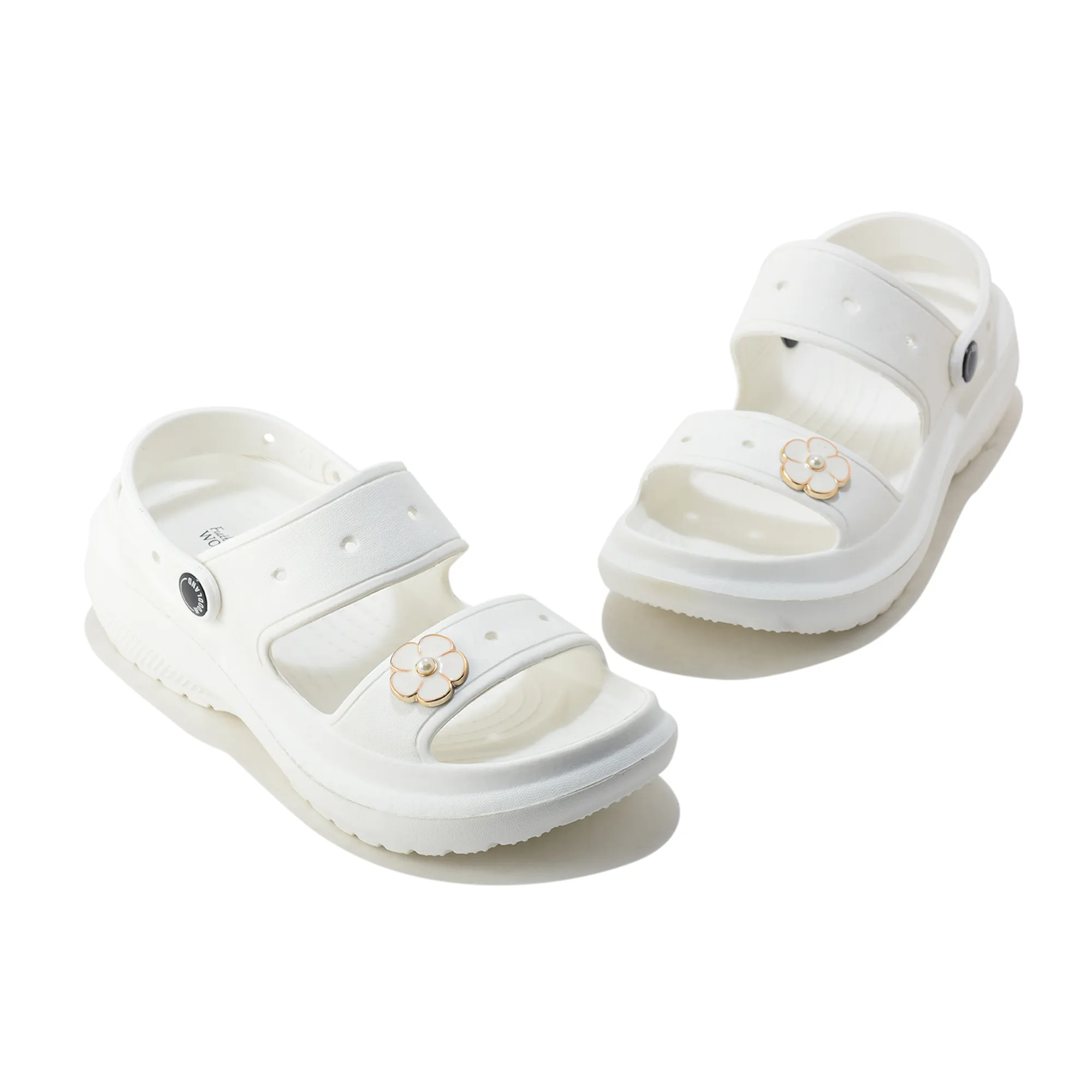 Woodland Women White EVA Floral Comfort Slides - Thumbnail 5