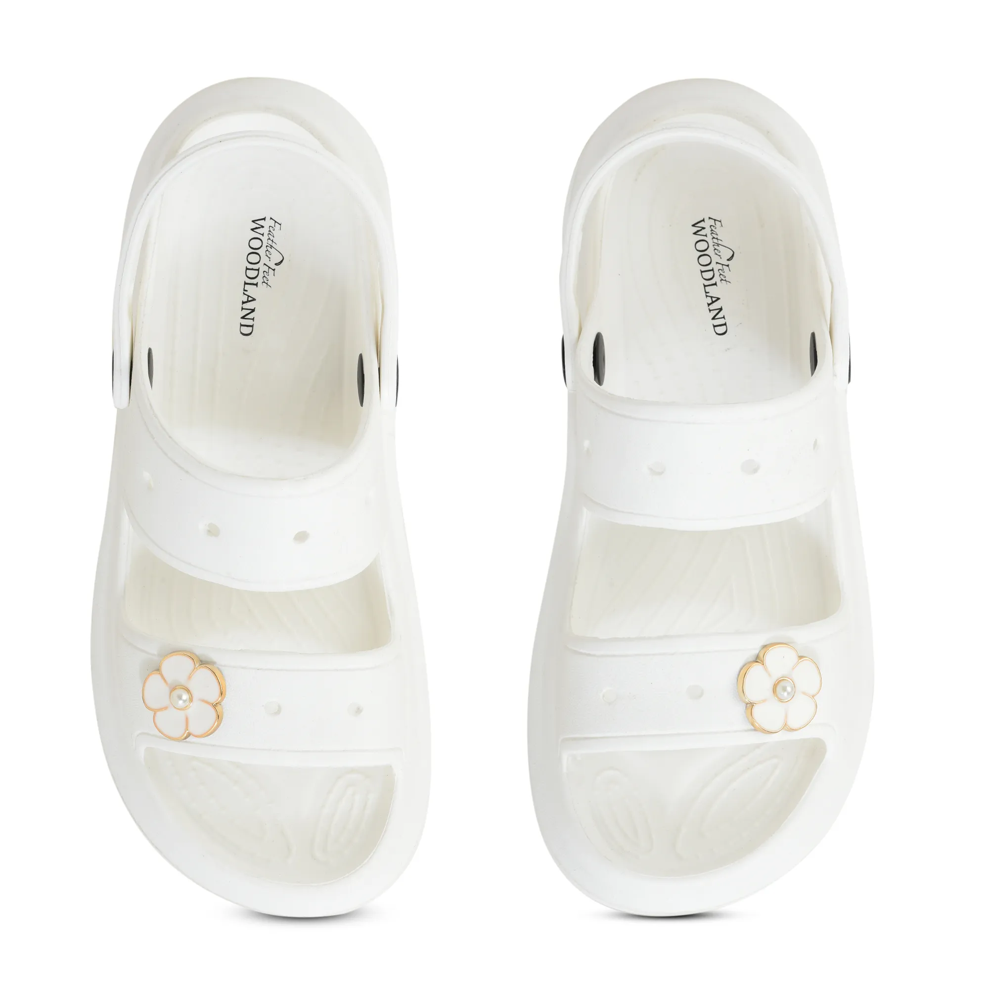 Woodland Women White EVA Floral Comfort Slides - Thumbnail 6