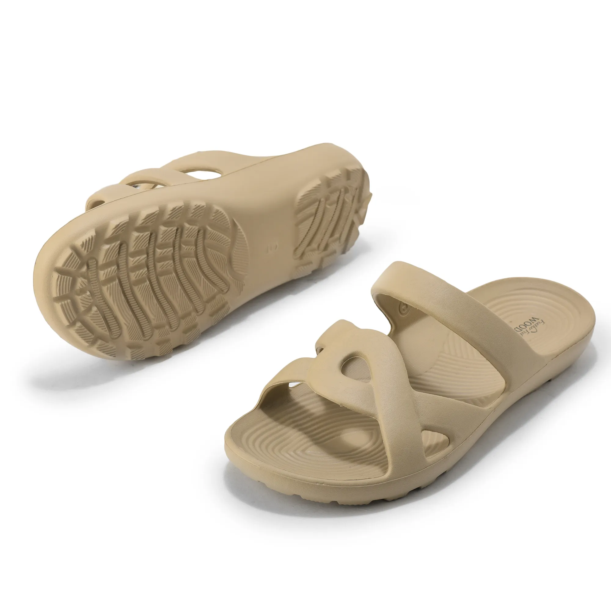 Women Beige EVA Comfort Flip-Flops - Thumbnail 6