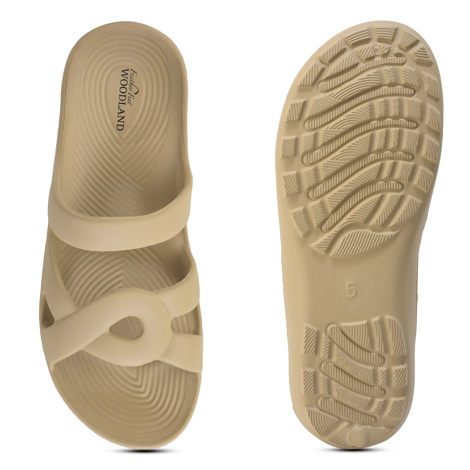 Women Beige EVA Comfort Flip-Flops - Thumbnail 9