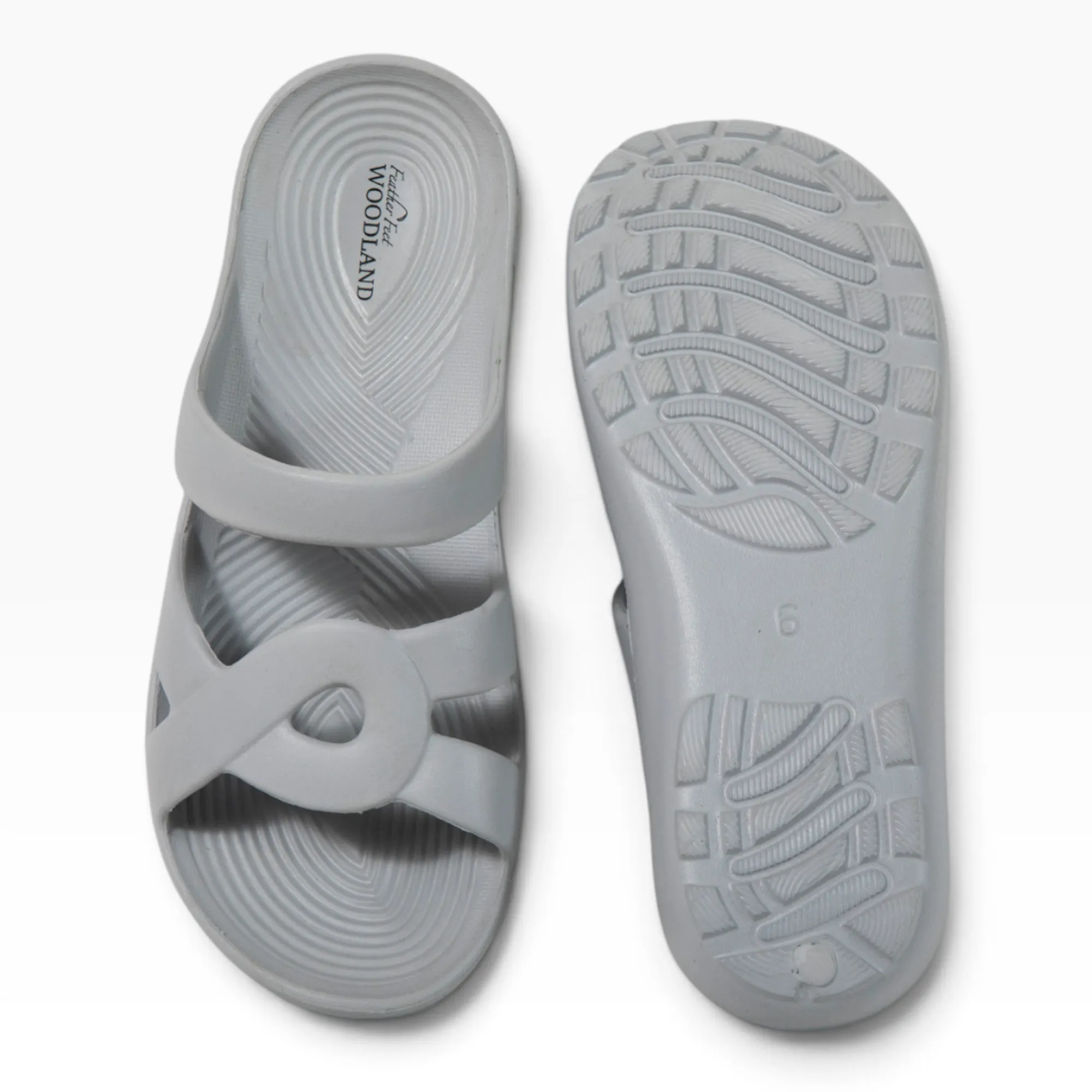 Women Grey EVA Comfort Flip-Flops - Thumbnail 8