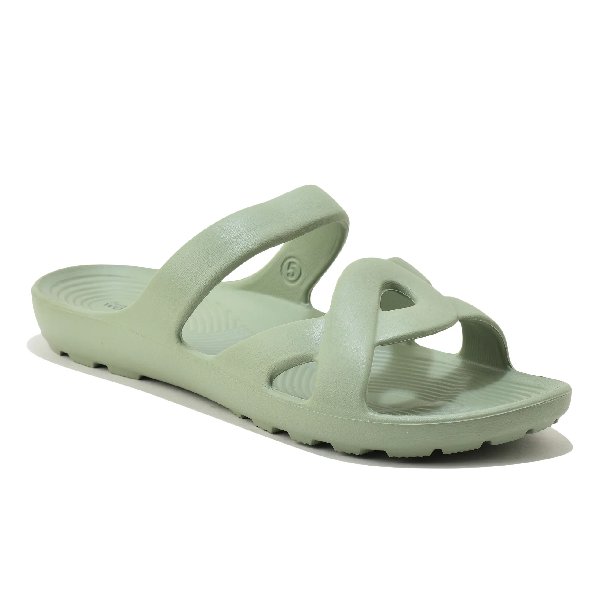 Women Sage Green EVA Comfort Flip-Flops - Thumbnail 3