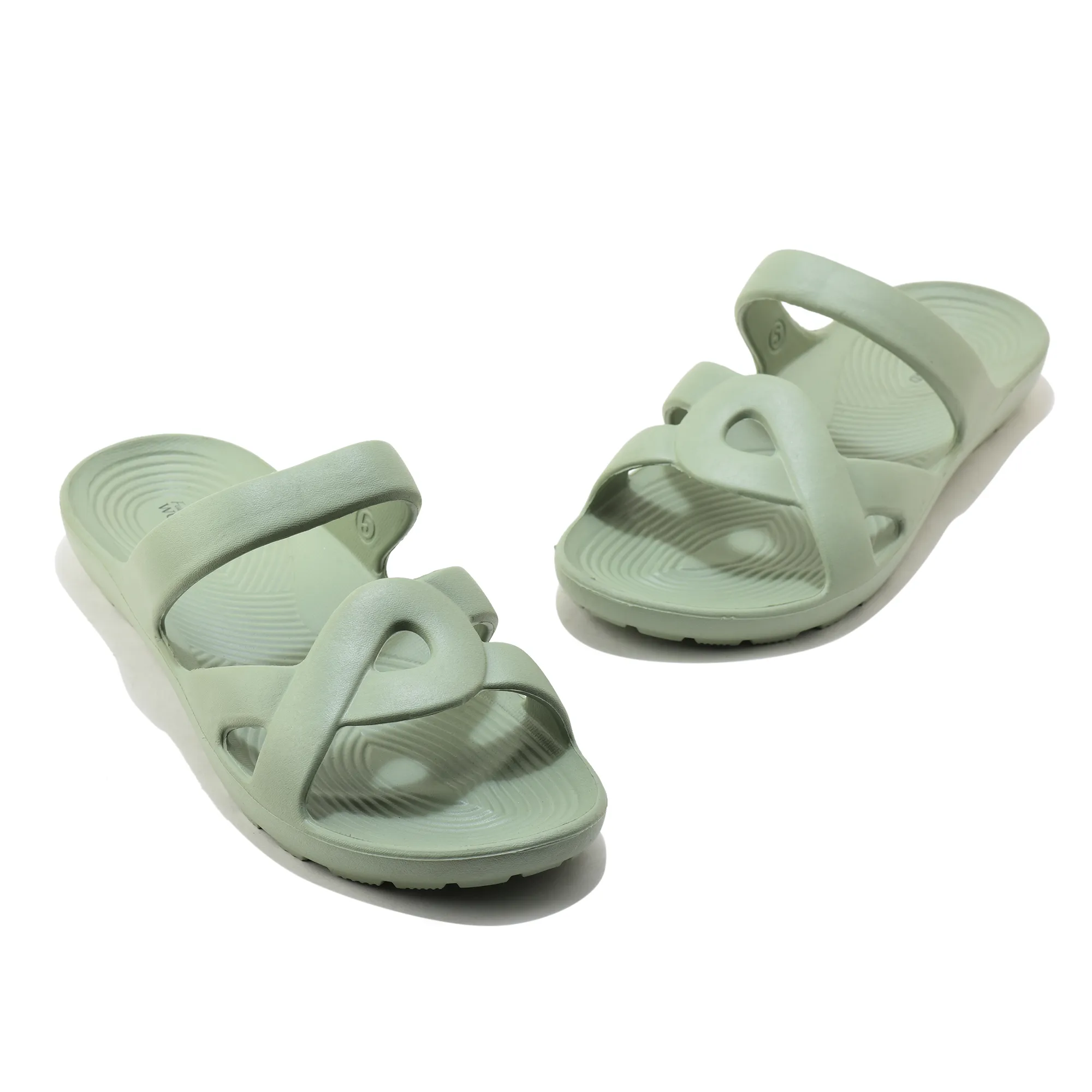 Women Sage Green EVA Comfort Flip-Flops - Thumbnail 4