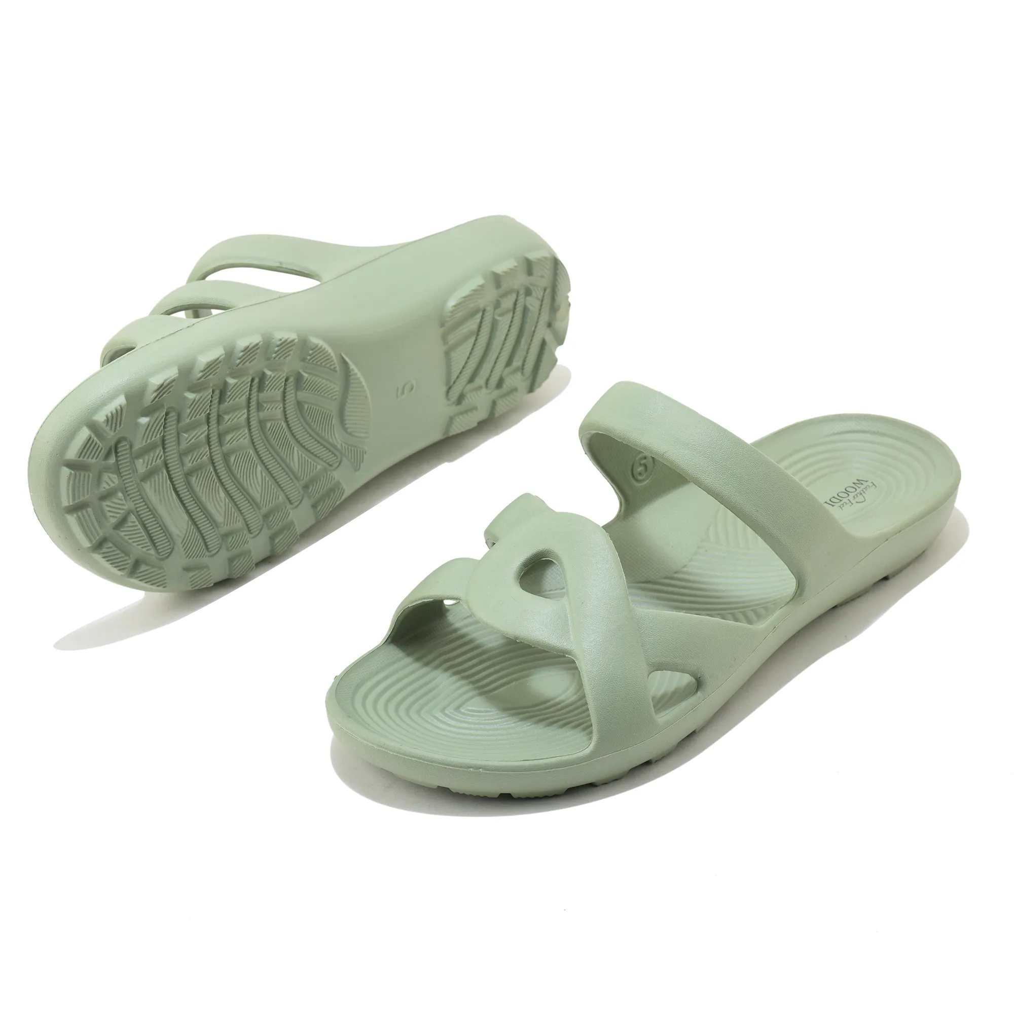 Women Sage Green EVA Comfort Flip-Flops - Thumbnail 6