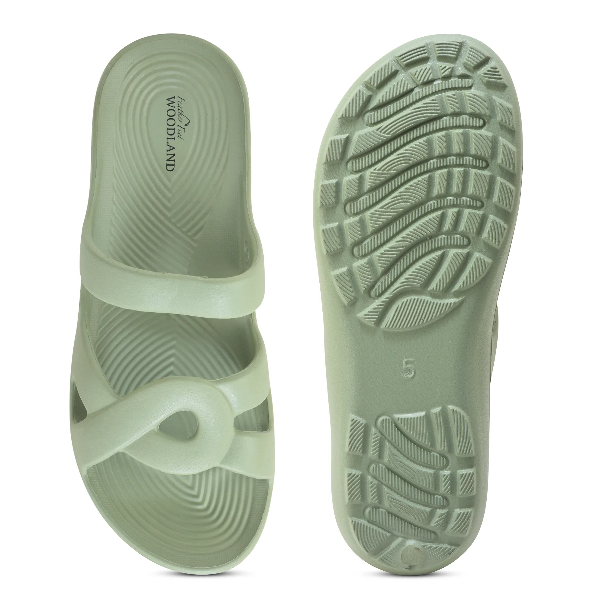 Women Sage Green EVA Comfort Flip-Flops - Thumbnail 9