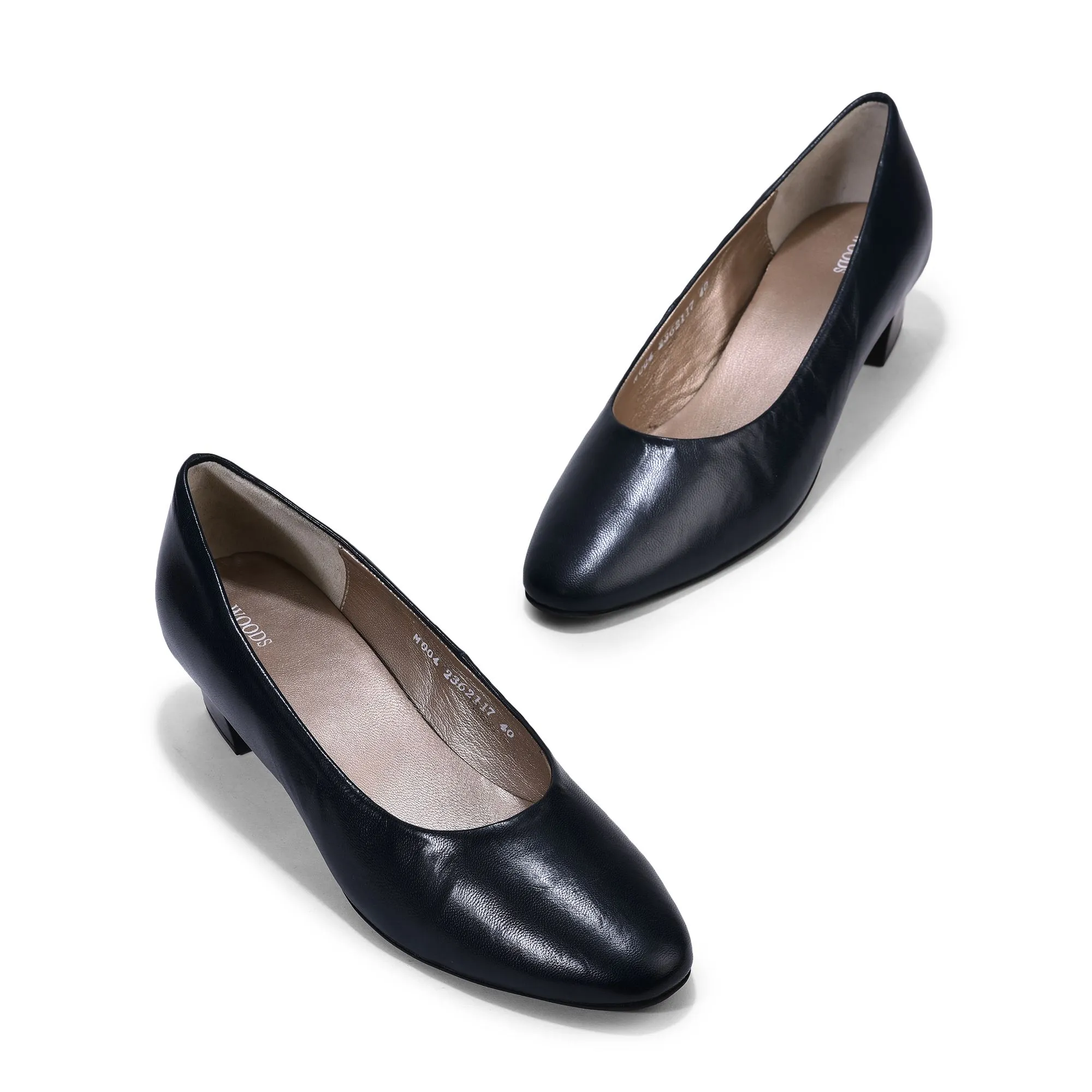 Blue block heel slip-on shoes - Thumbnail 2