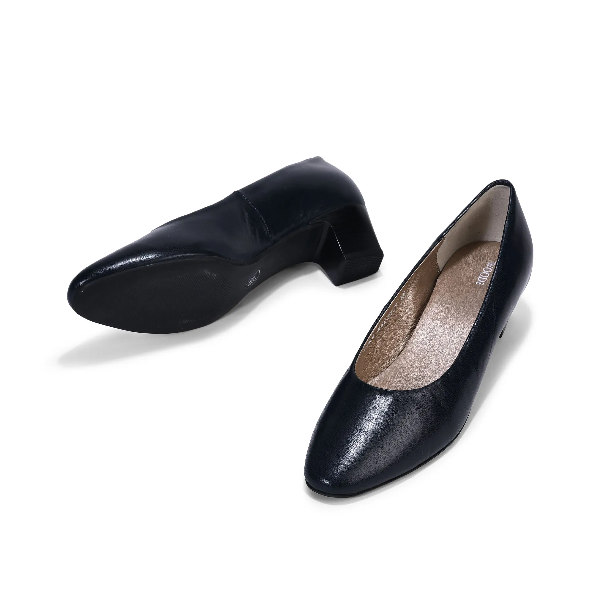 Blue block heel slip-on shoes - Thumbnail 4