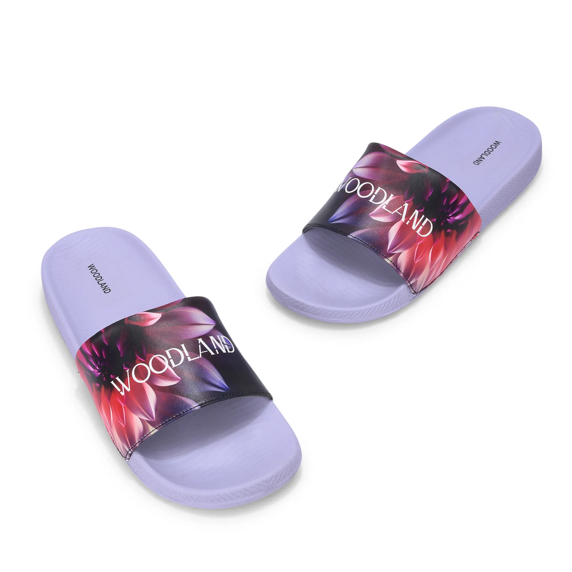 Women Purple Sunflower PU Comfort Slide - Thumbnail 2