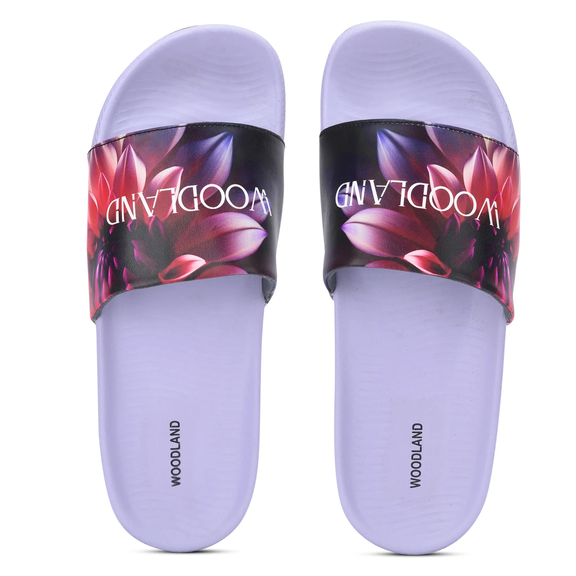 Women Purple Sunflower PU Comfort Slide - Thumbnail 4
