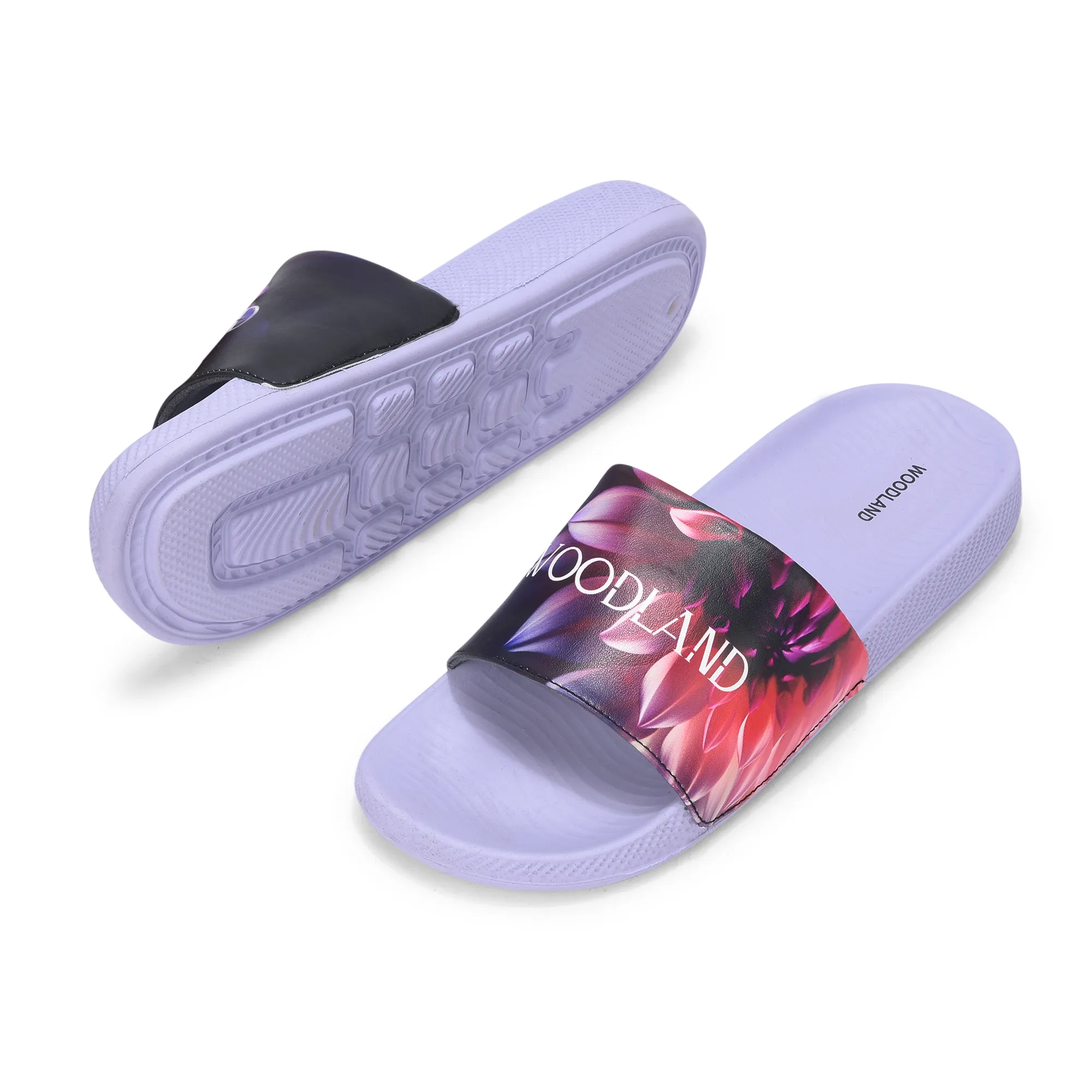 Women Purple Sunflower PU Comfort Slide - Thumbnail 5