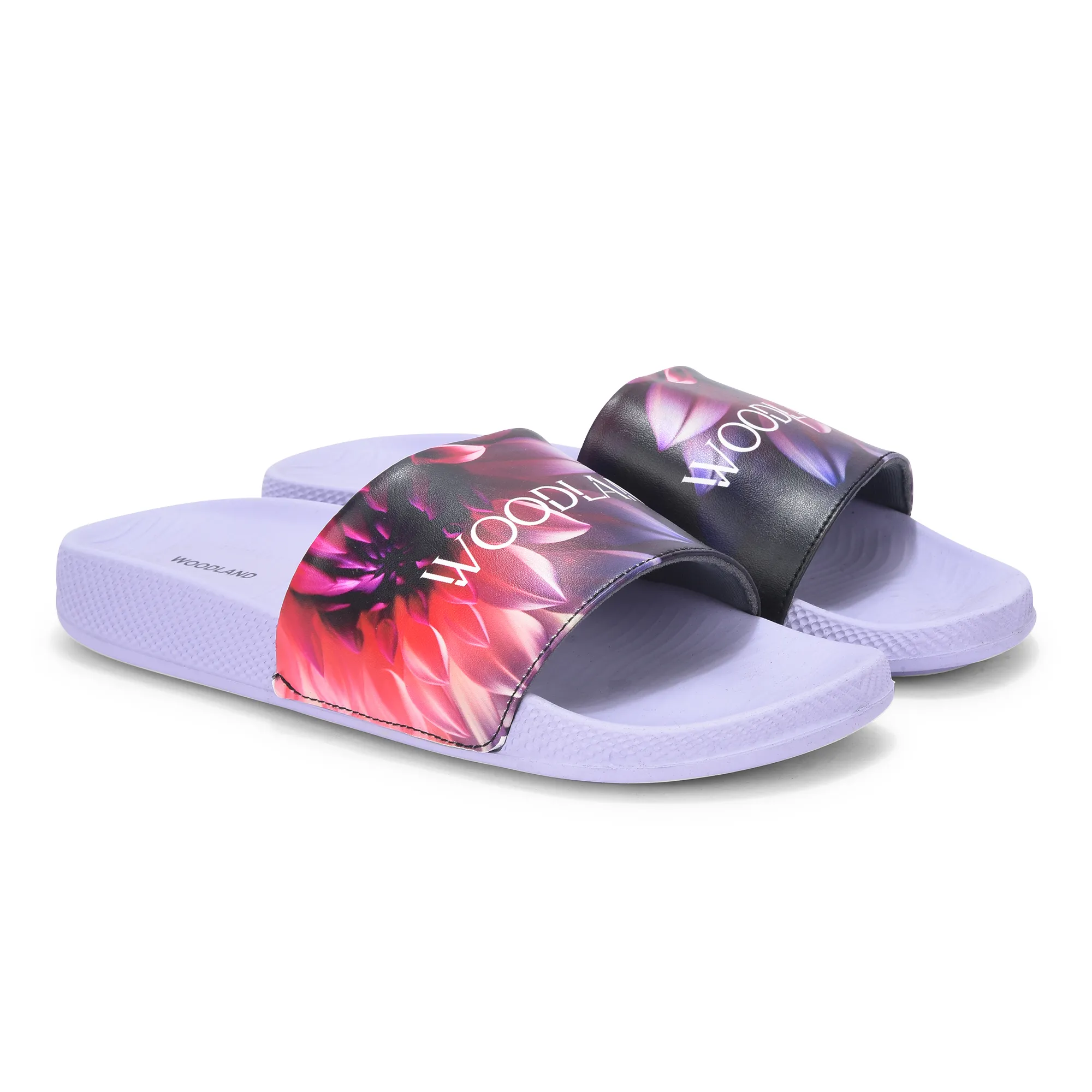 Women Purple Sunflower PU Comfort Slide - Thumbnail 7