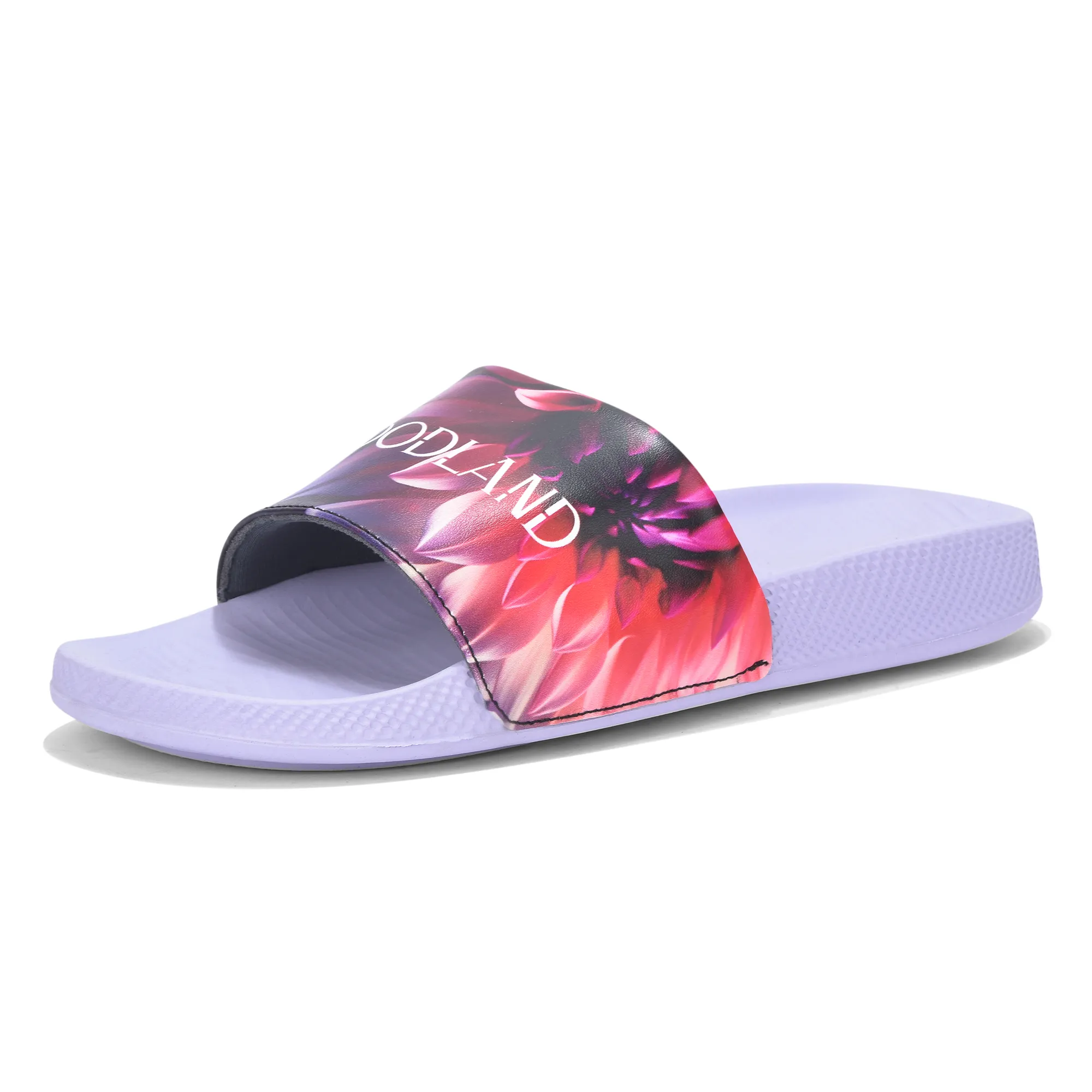 Women Purple Sunflower PU Comfort Slide - Thumbnail 11