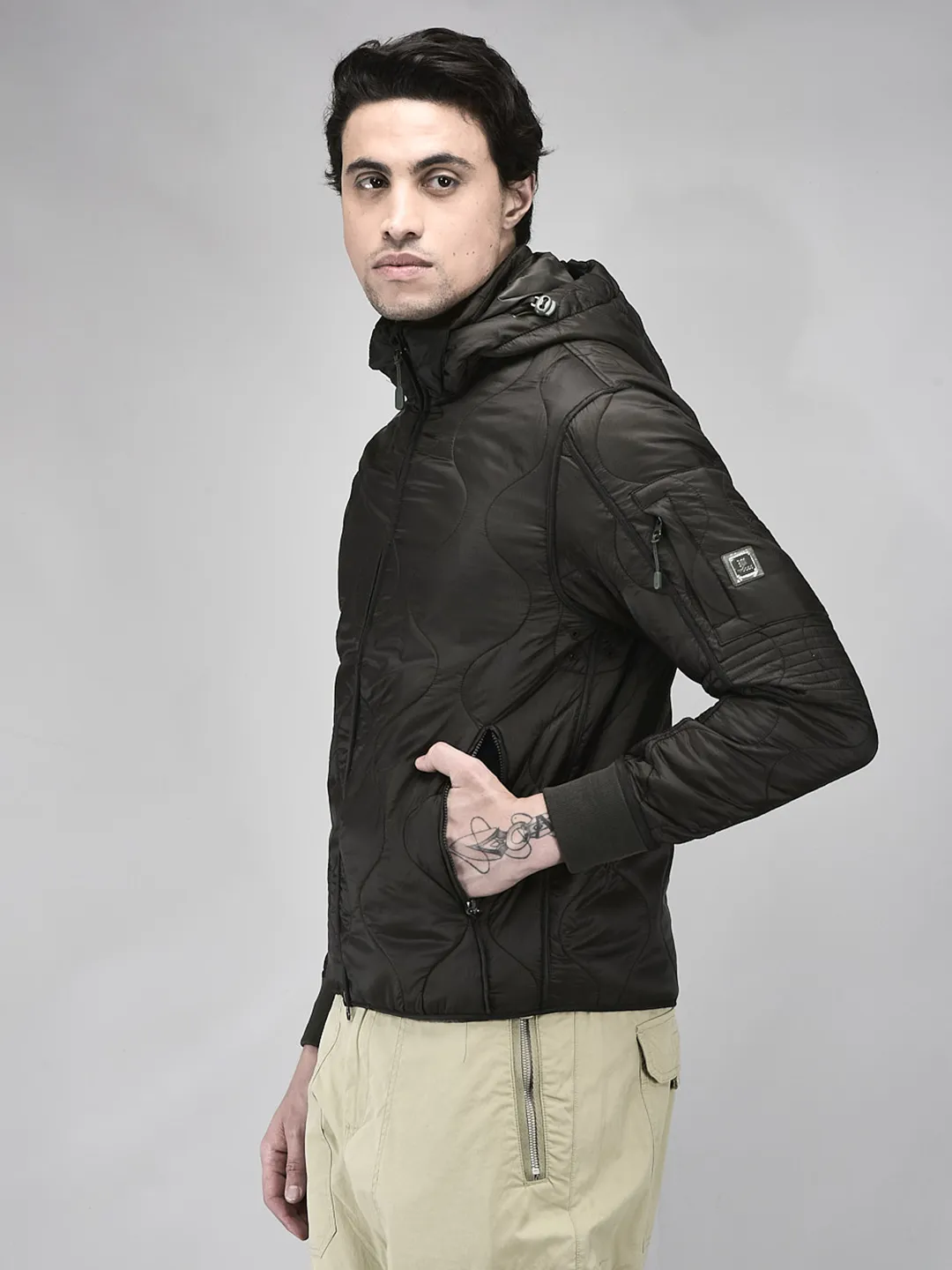 Men Dolive Quilted Hooded Jacket - Thumbnail 2
