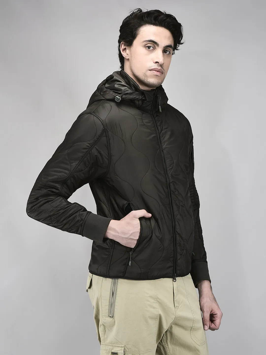 Men Dolive Quilted Hooded Jacket - Thumbnail 3