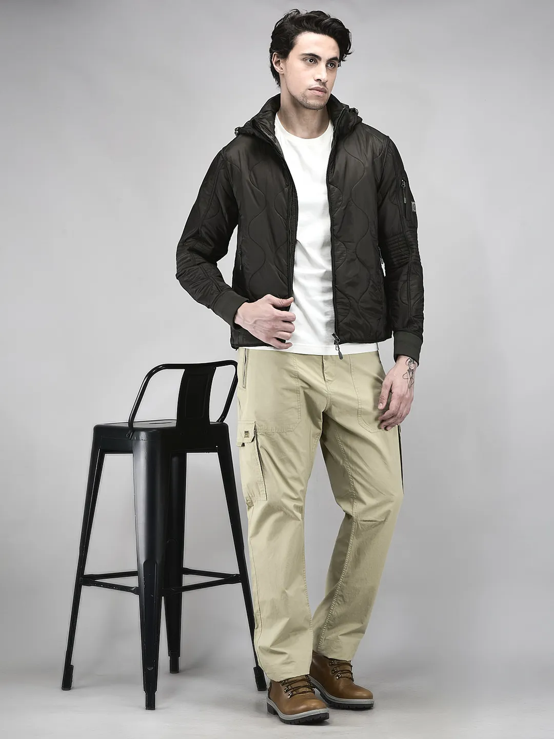 Men Dolive Quilted Hooded Jacket - Thumbnail 8