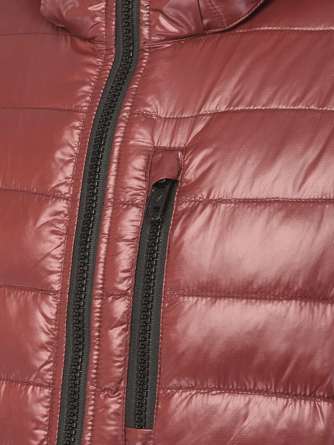 Dark wine quilted jacket for men - Thumbnail 2