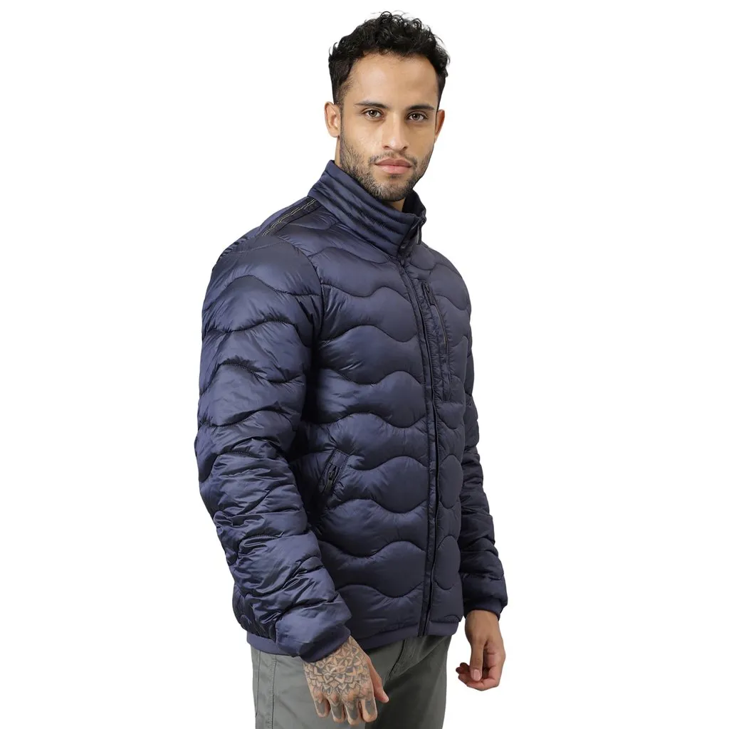 Metallic navy Quilted Jacket - Thumbnail 3
