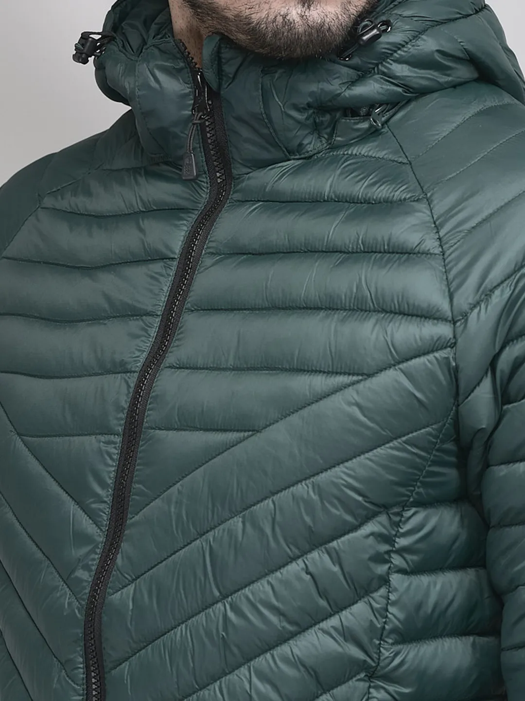 BGreen jacket for men with hood - Thumbnail 4