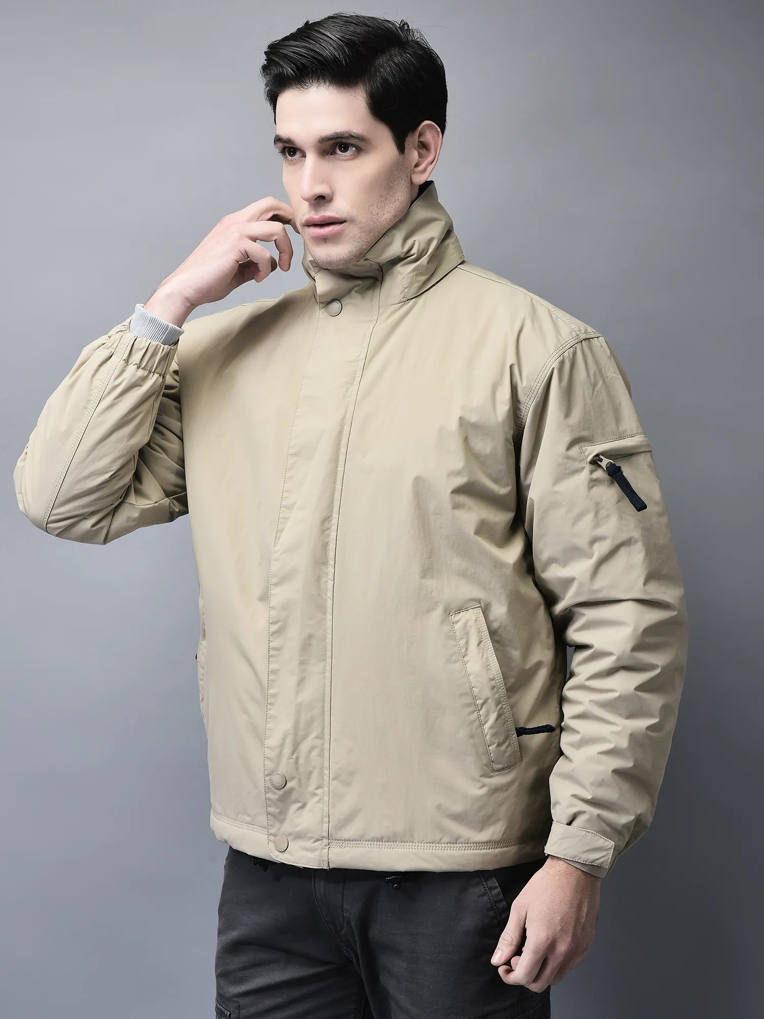 Beige jacket for men - Thumbnail 2