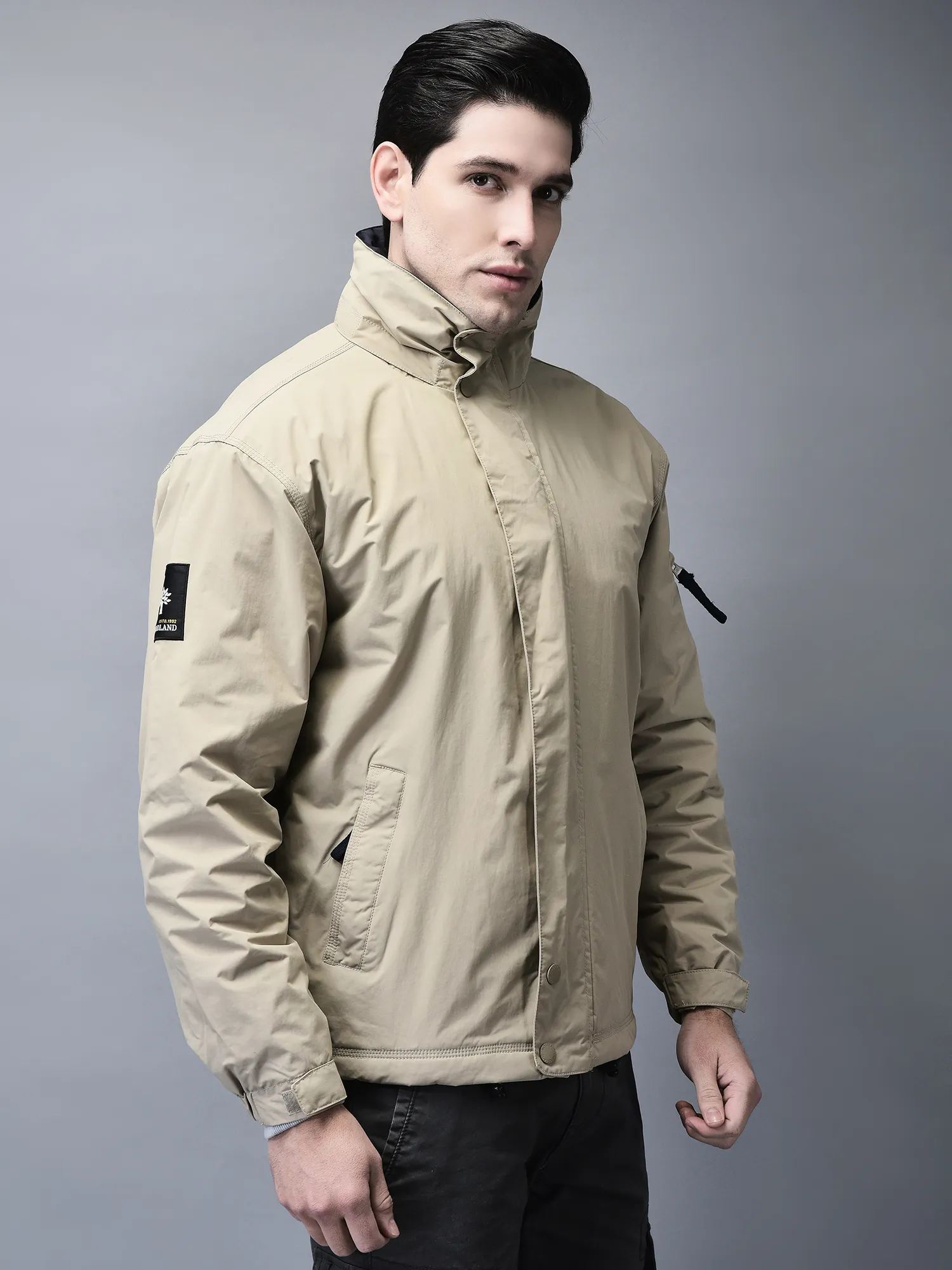 Beige jacket for men - Thumbnail 3