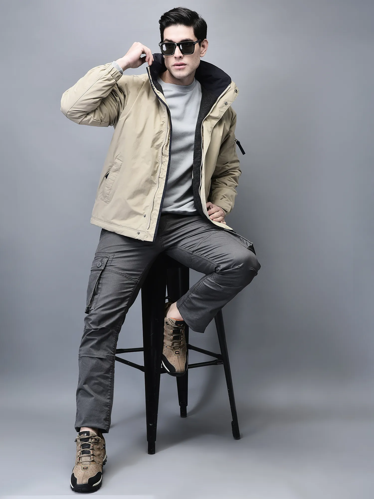 Beige jacket for men - Thumbnail 8