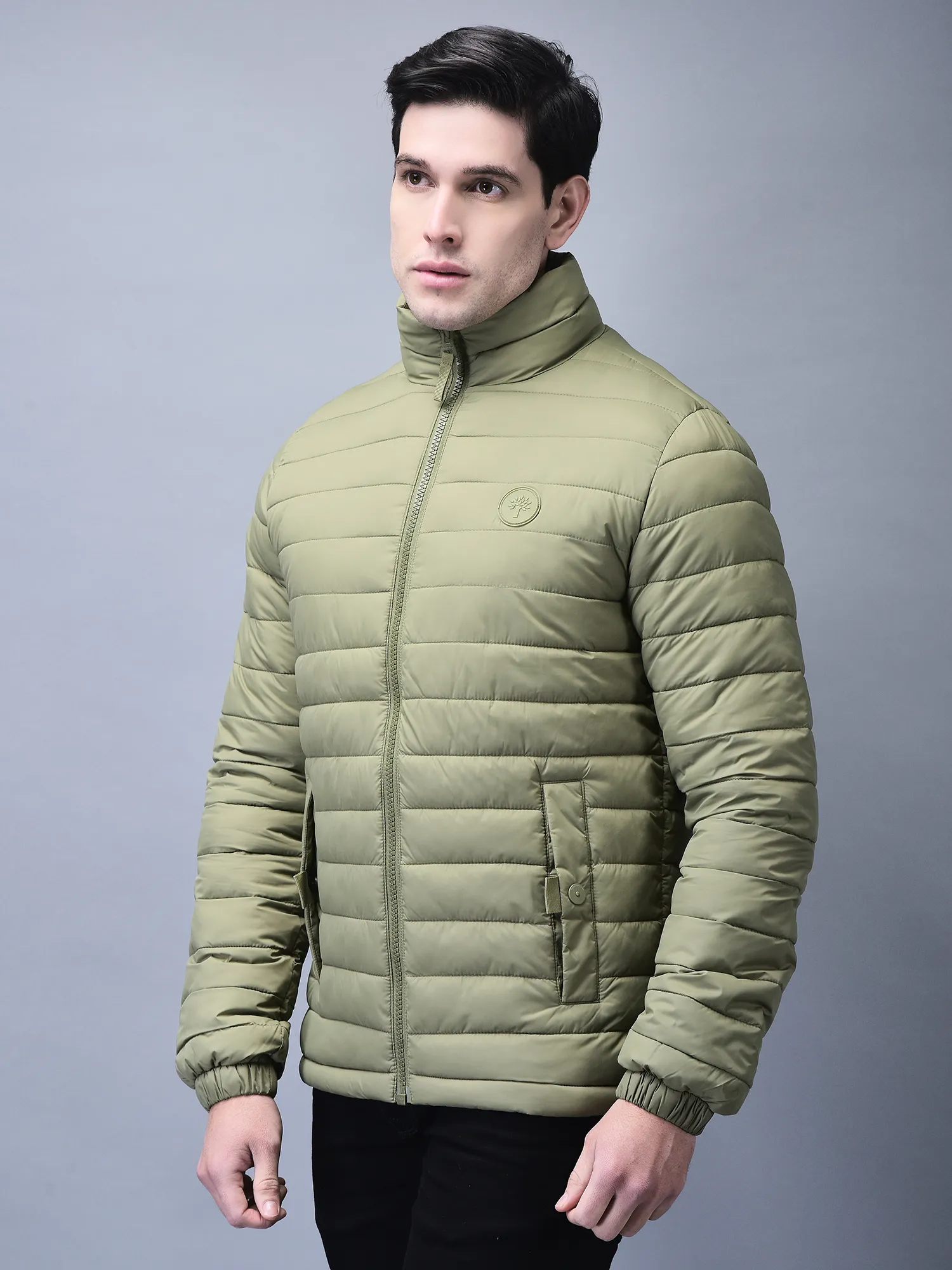 Woodland oil green jacket for men - Thumbnail 2