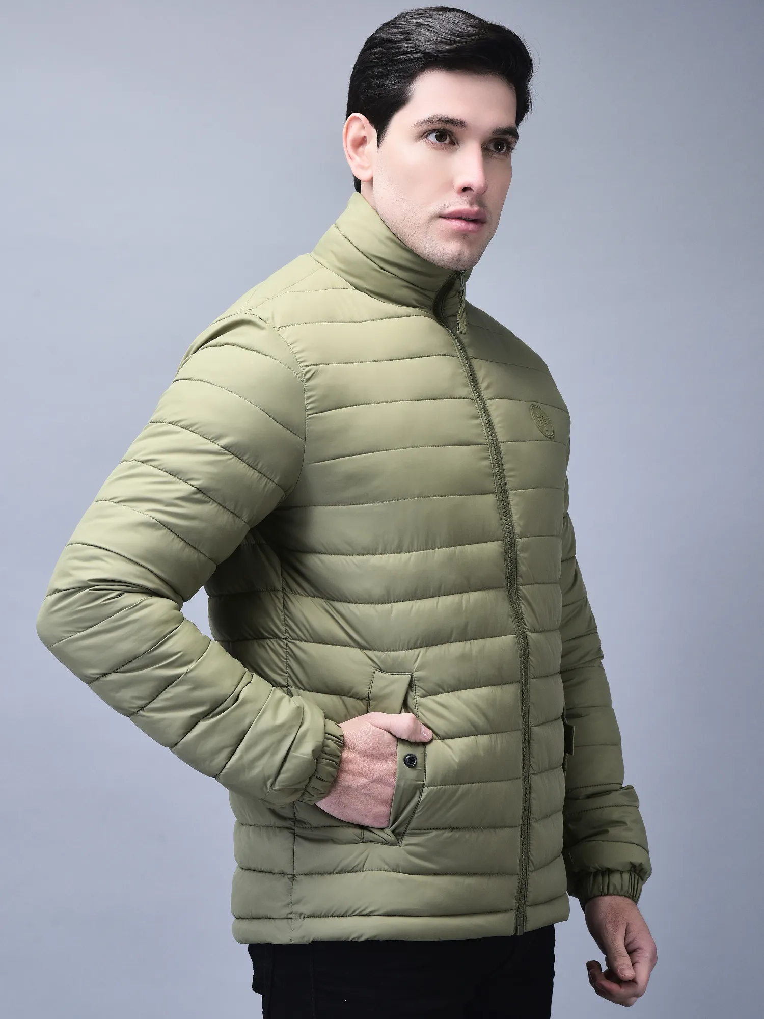Woodland oil green jacket for men - Thumbnail 3