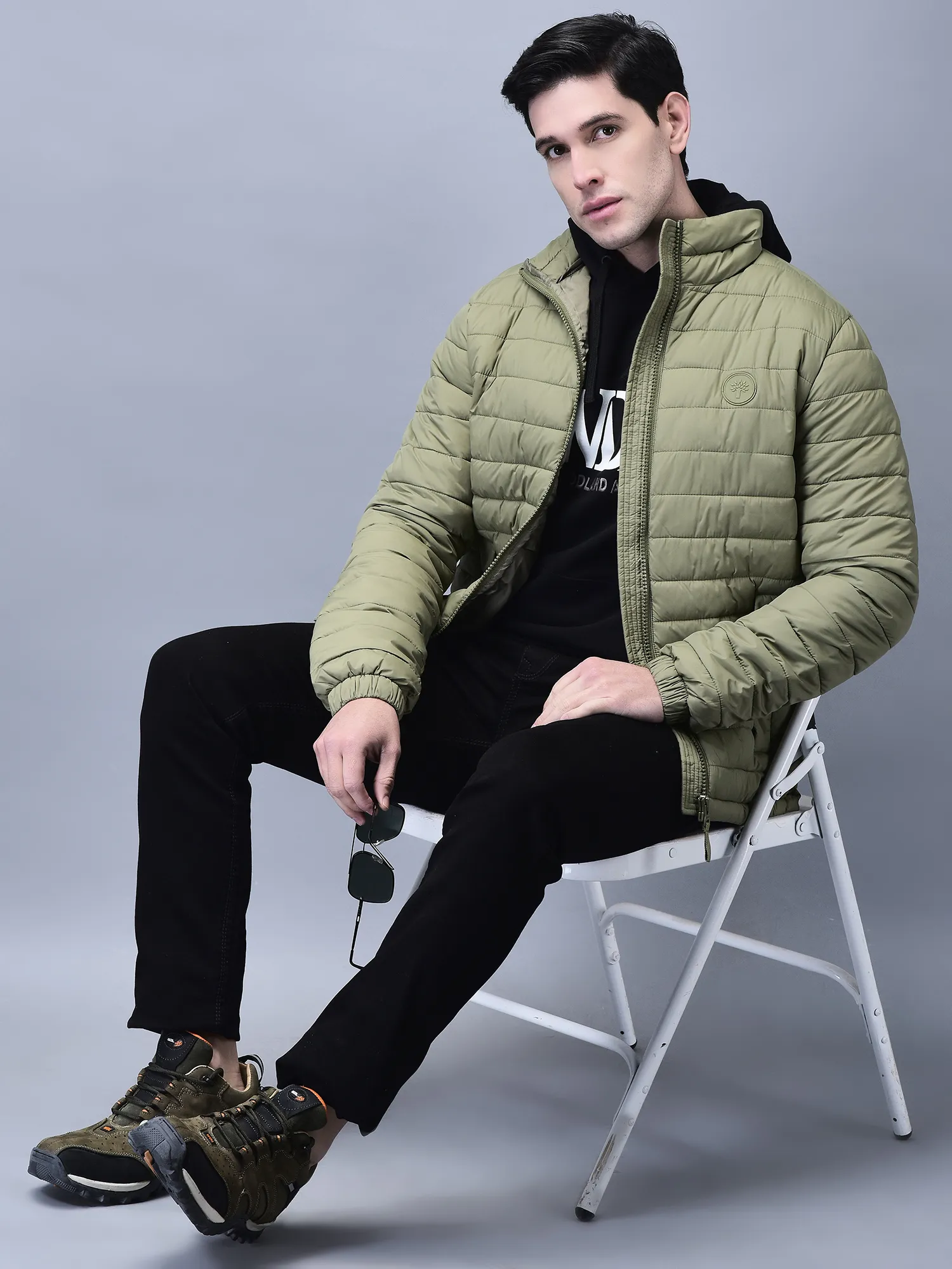 Woodland oil green jacket for men - Thumbnail 7