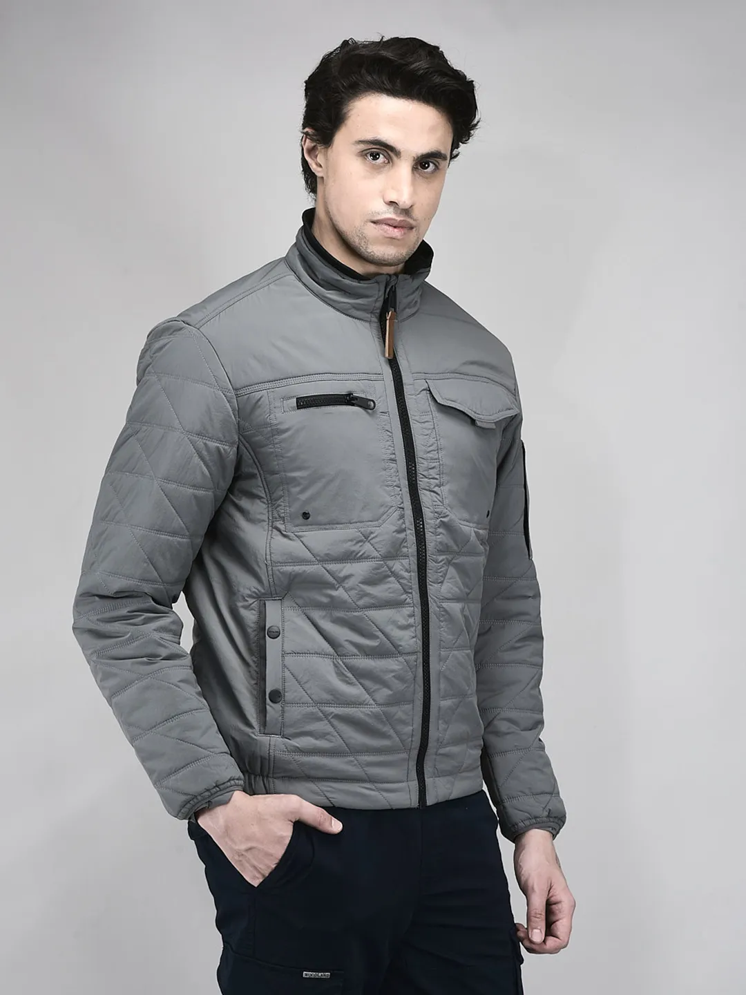 Woodland Men Wild Dove Quilted Nylon Jacket - Thumbnail 2