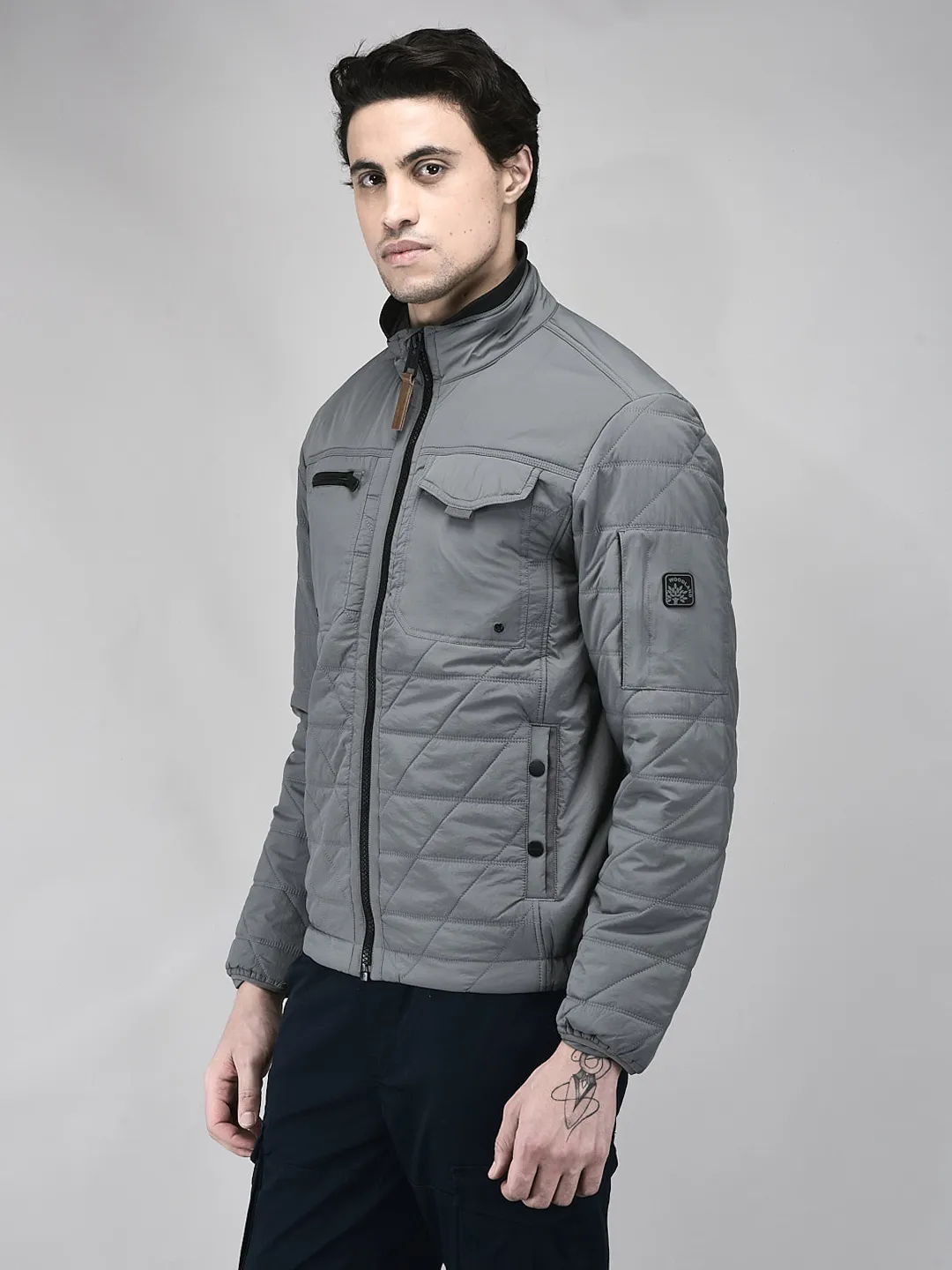 Woodland Men Wild Dove Quilted Nylon Jacket - Thumbnail 3